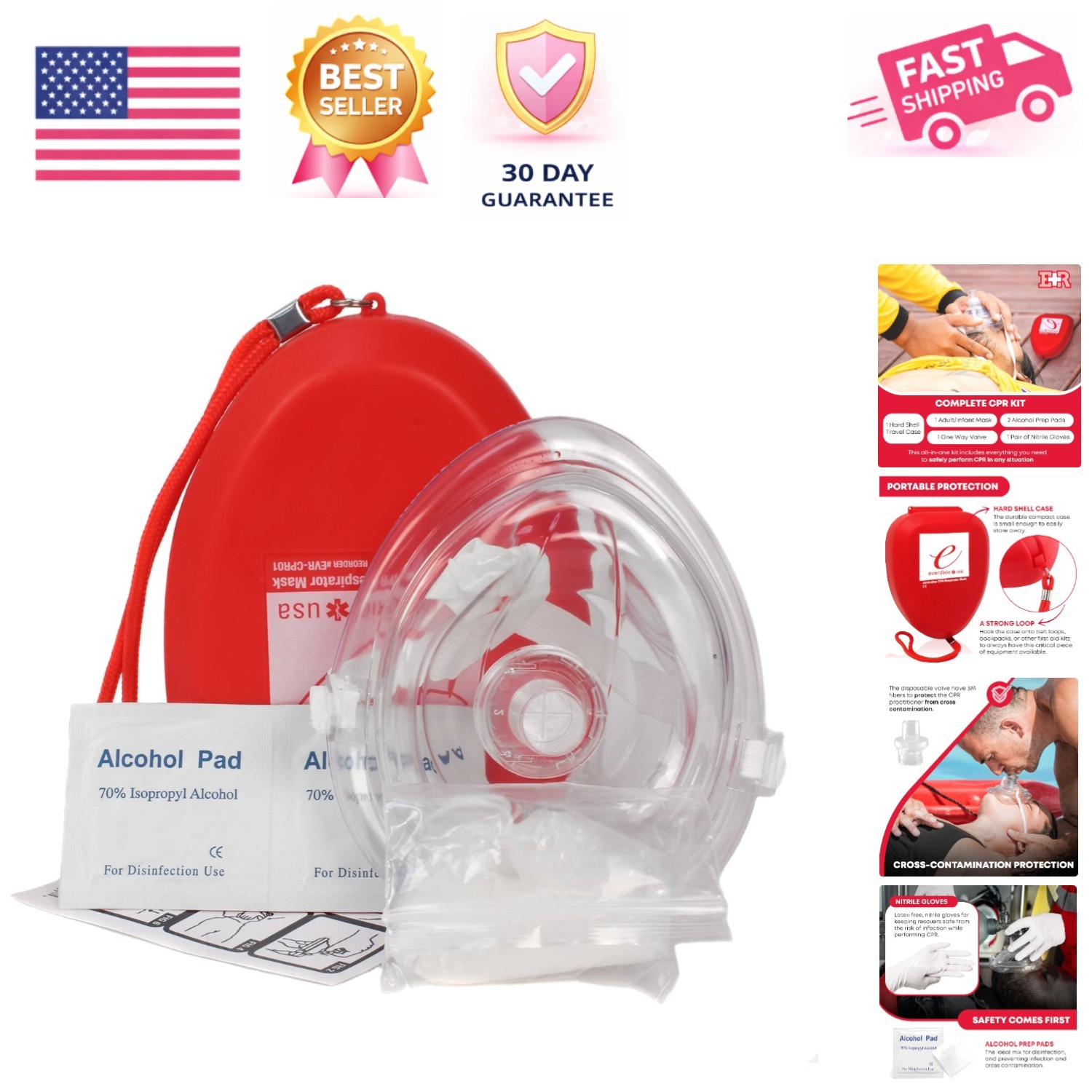 CPR Rescue Mask Kit for Adults & Children – Portable Life-Saving Solution