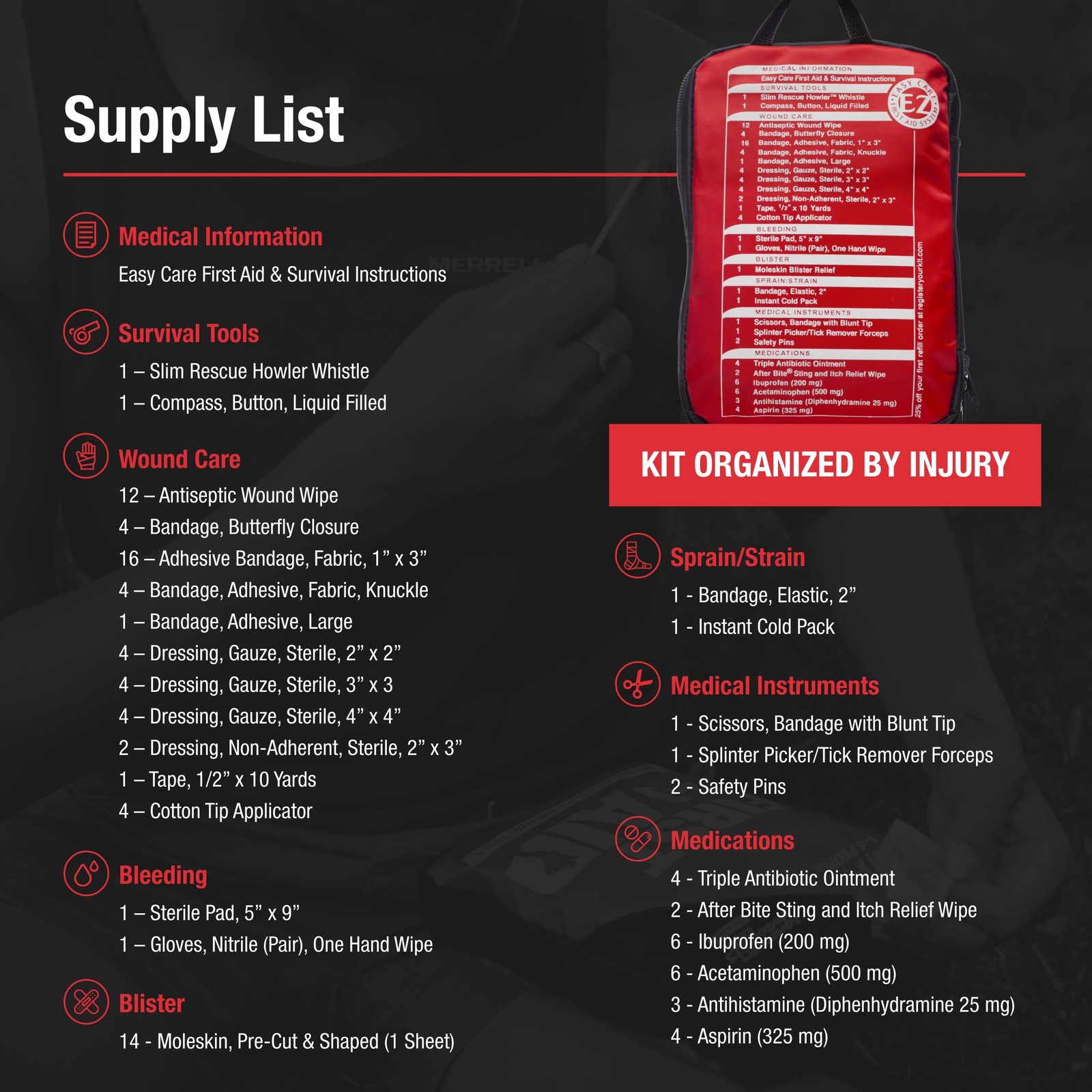 Adventure Medical Kits First Aid Kit 2.0 Kit, Red