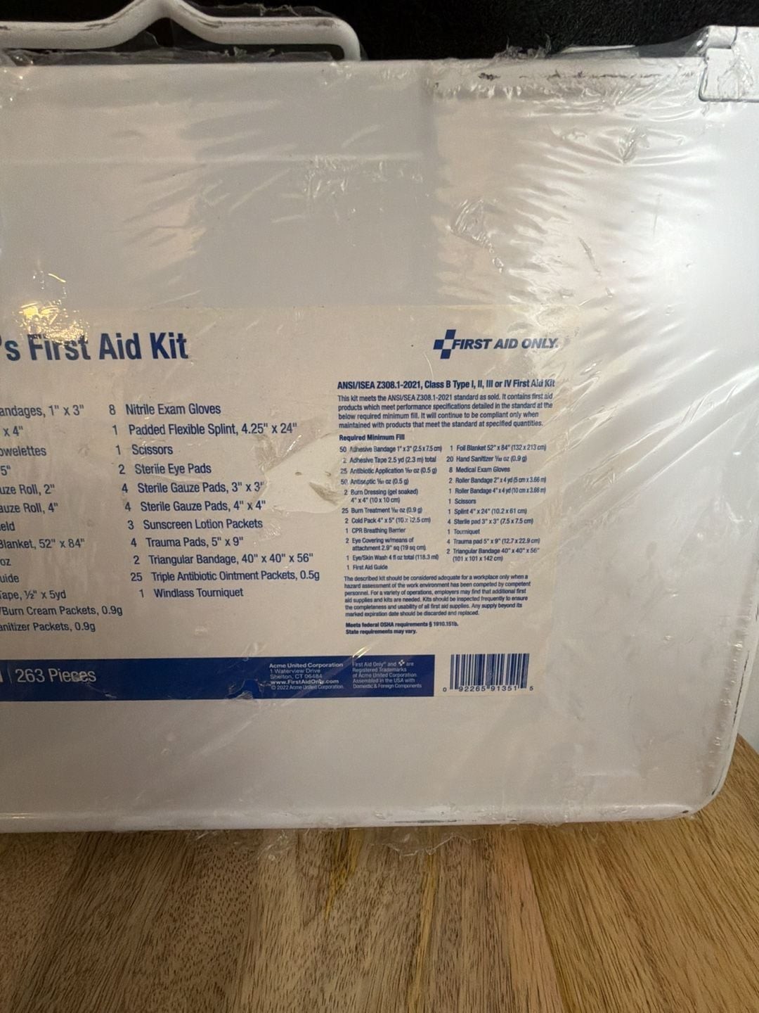 First Aid Only 91351 Contractor's First Aid Kit, 50-Person, 263 Pieces