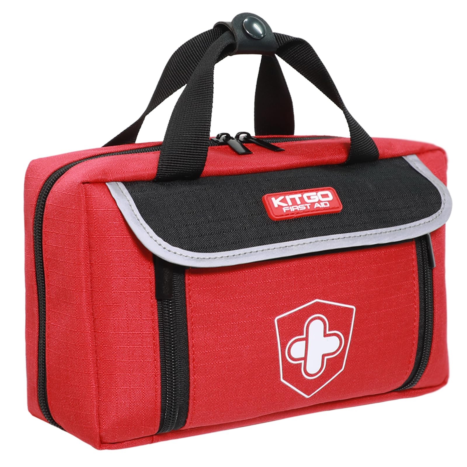 First Aid Kit – Waterproof Compact Small Emergency Medical 218 PCS, Red