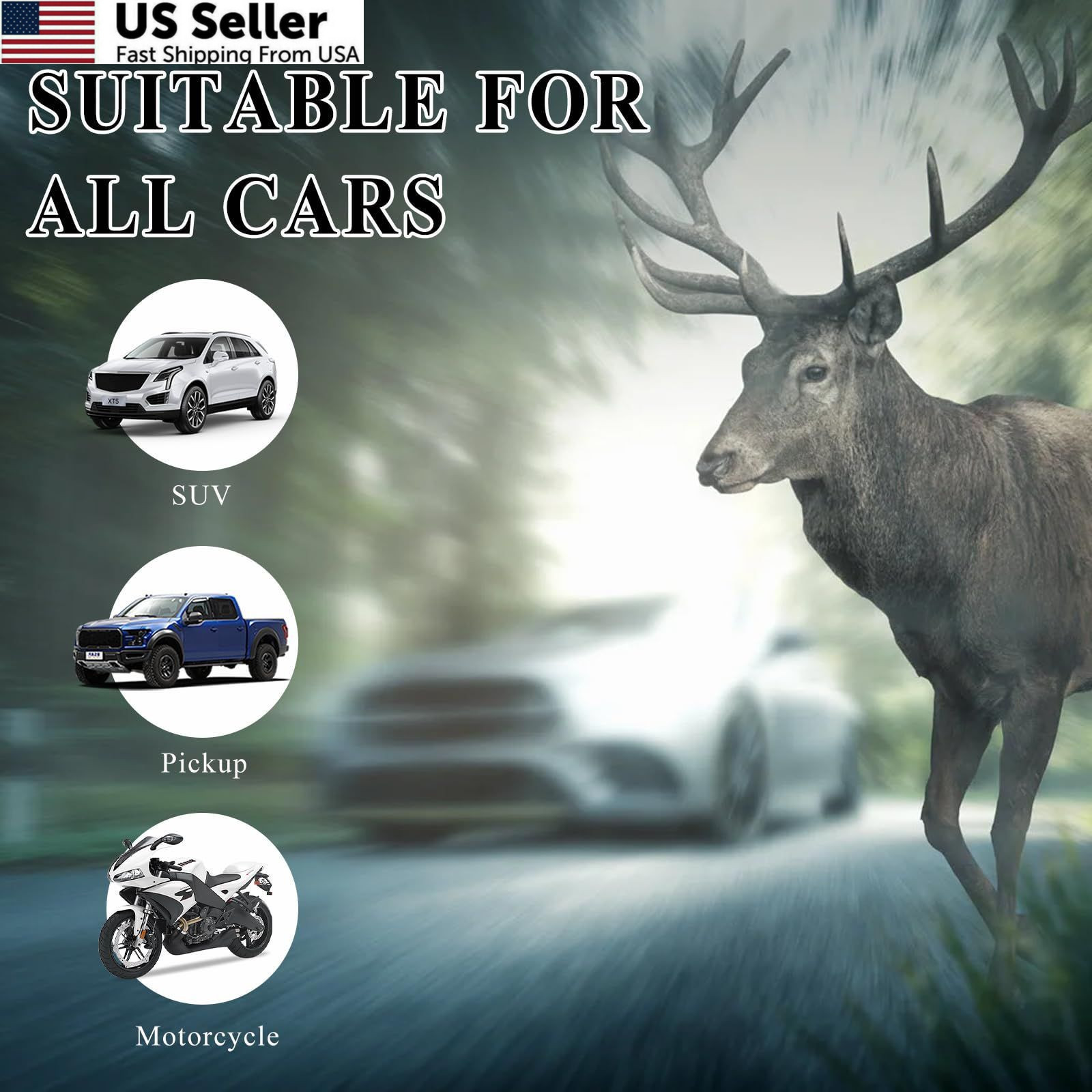 Suvnie 4 PCS Deer Whistles for Cars, Avoid 2.0 × 1.6 × 0.9 inches, 4