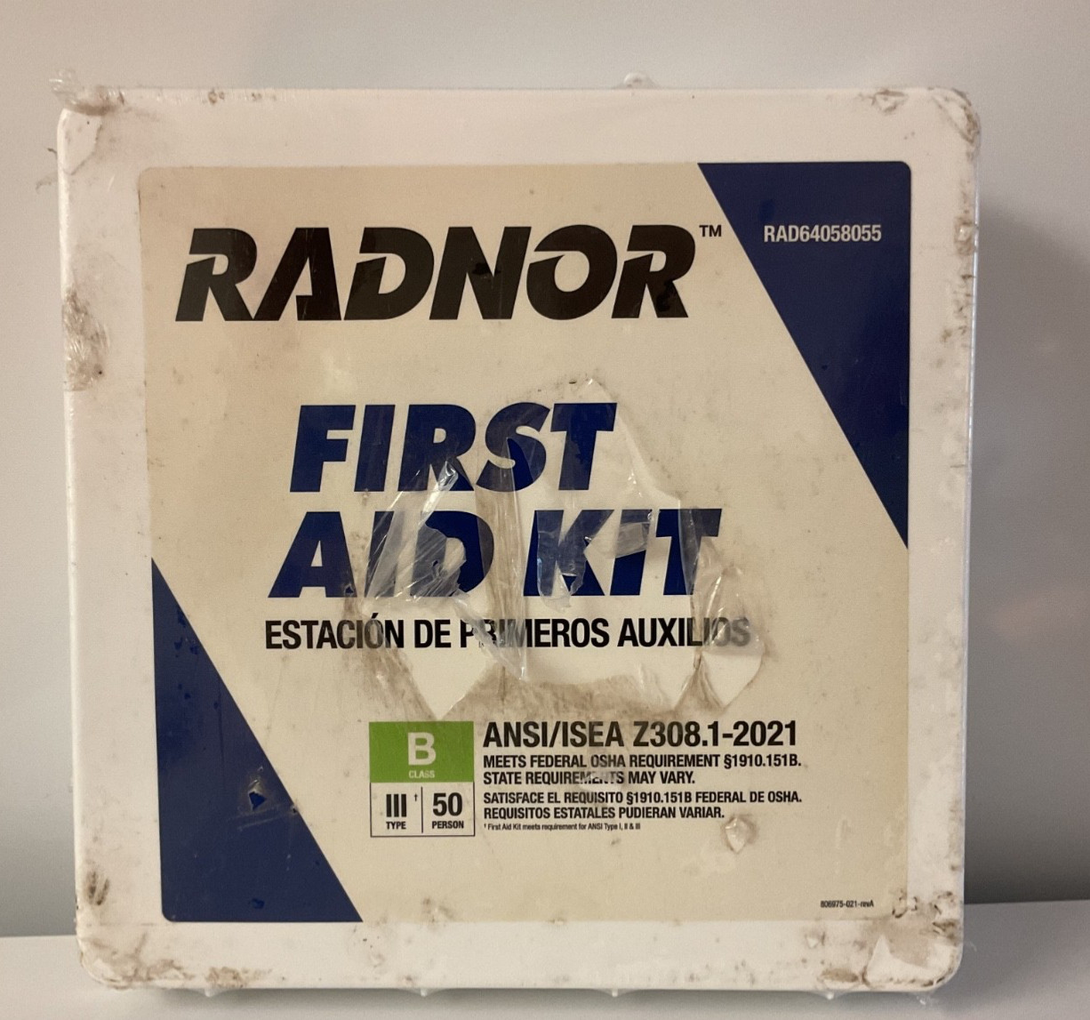 50 Person Radnor First Aid Kit Class B ANSI Compliant RAD64058055 Plastic Case