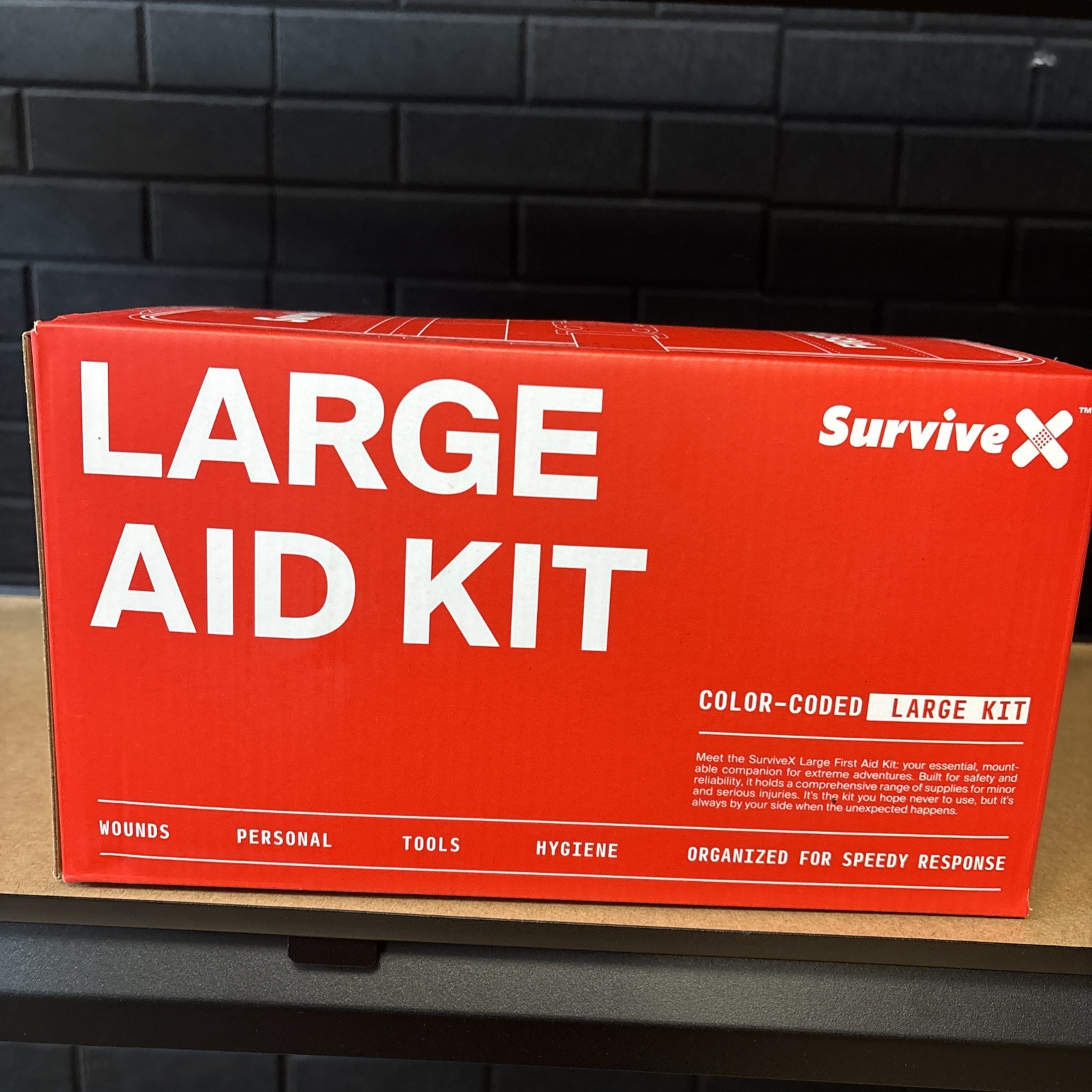 Survive X Large First Aid Kit Color Coded for Car Travel Home Camping Backpack