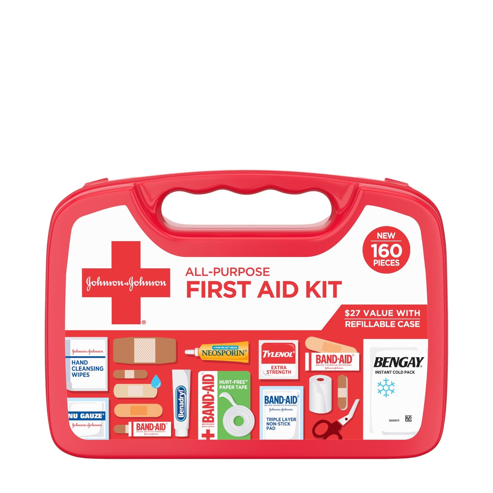Portable First Aid Kit – 160 Pieces for Cuts, Scrapes, Burns & Wound Care – Trav