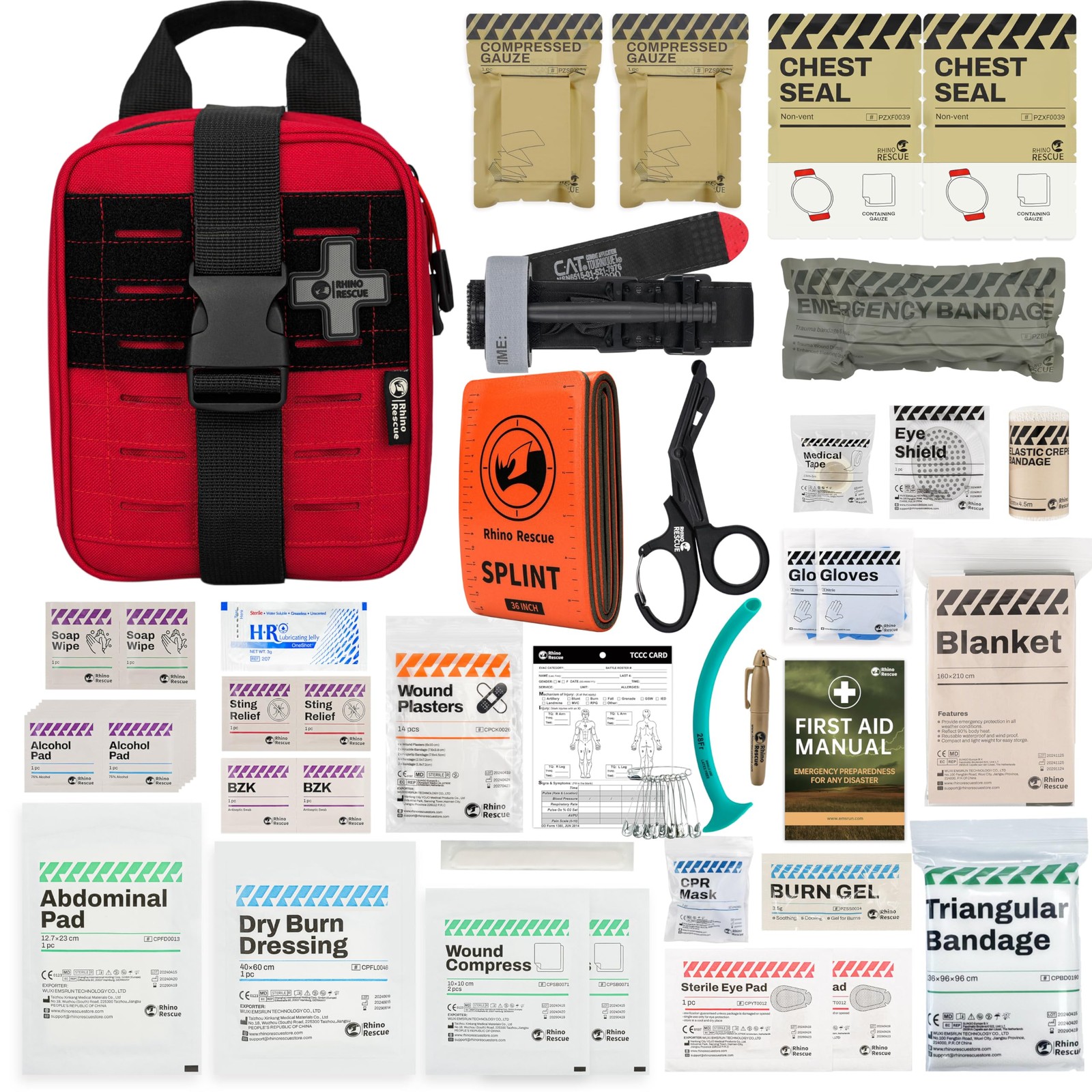 Trauma Kit with C-A-T Tourniquet,Tactical First Aid Kit Molle Pouch for Military