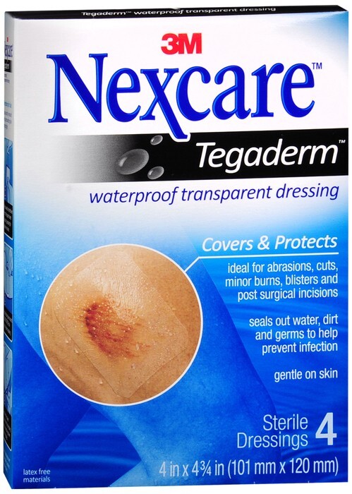 Nexcare Tegaderm Transparent Dressings Waterproof 4 x 4.75 In 4 EA