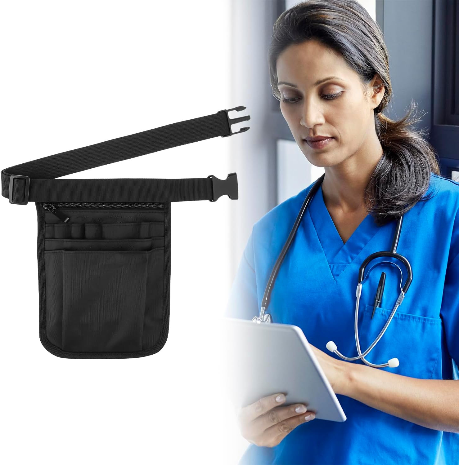 Medical Organizer Belt, Nurse Storage Bag Waist Bag Pouch for Medical Scissor…