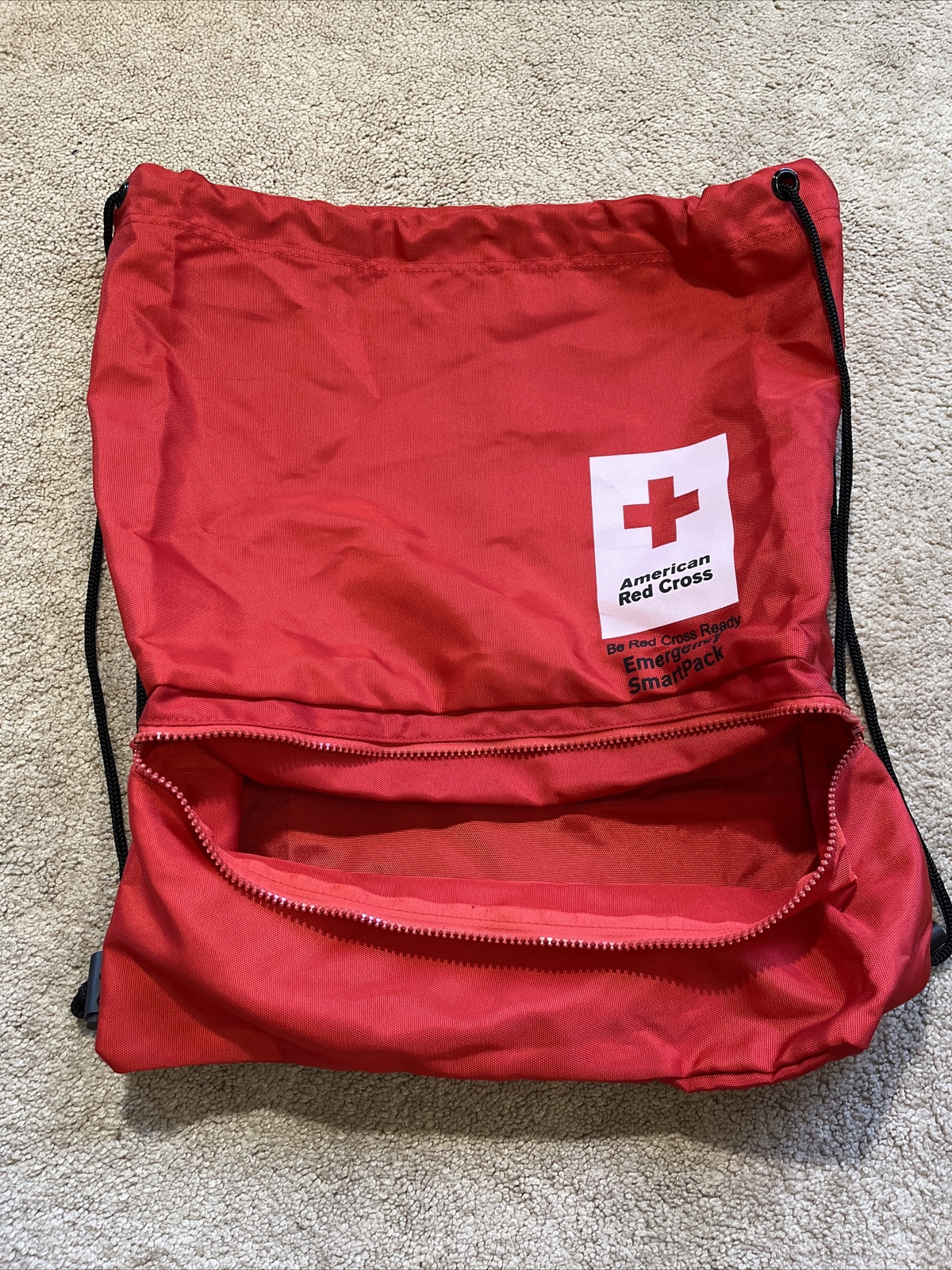 NEW American Red Cross Emergency /First Aid Kit SmartPack Backpack Bag RED BLACK