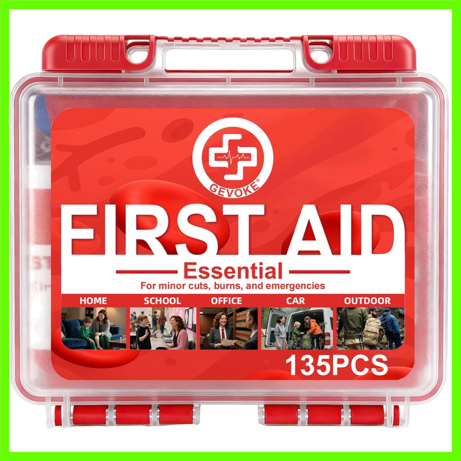 Mini First Aid Kit – 135 Piece HardCase First Aid Box for Home, Car, Travel, …
