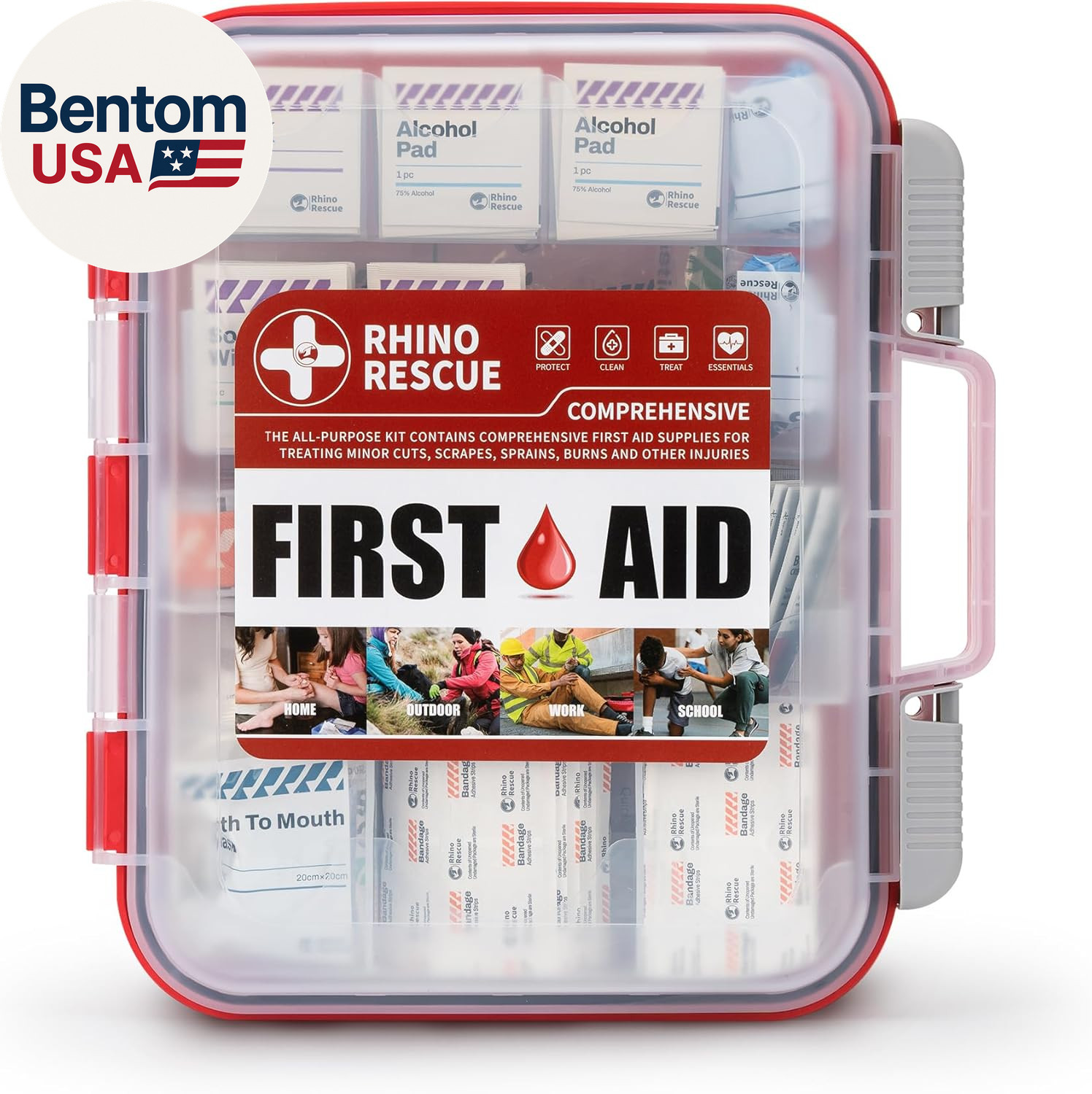 371 Pieces OSHA All-Purpose First Aid Kit, 100-Person Home & Office Professional