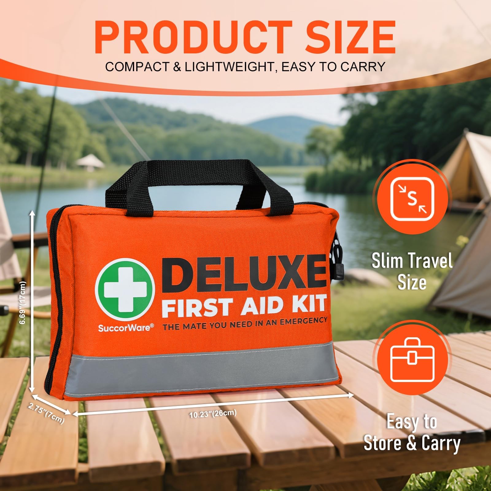 380 Pieces Deluxe First Aid Kit Compact Trauma Medical Kits with Assorted Ban…
