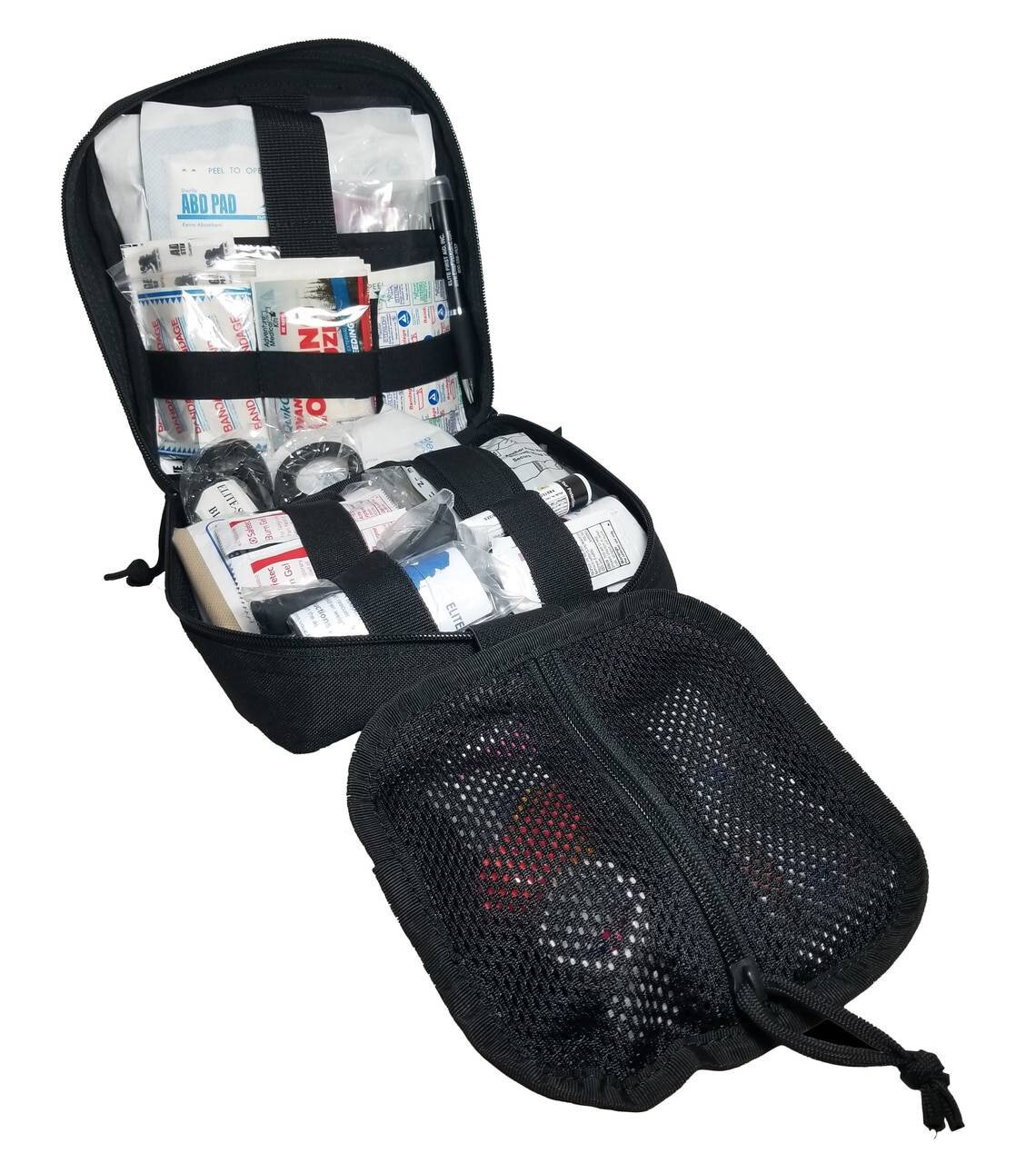 Elite First Aid GP IFAK Level 1 Kit w/ Molle & Rip-Away Back for Auto Head Rest
