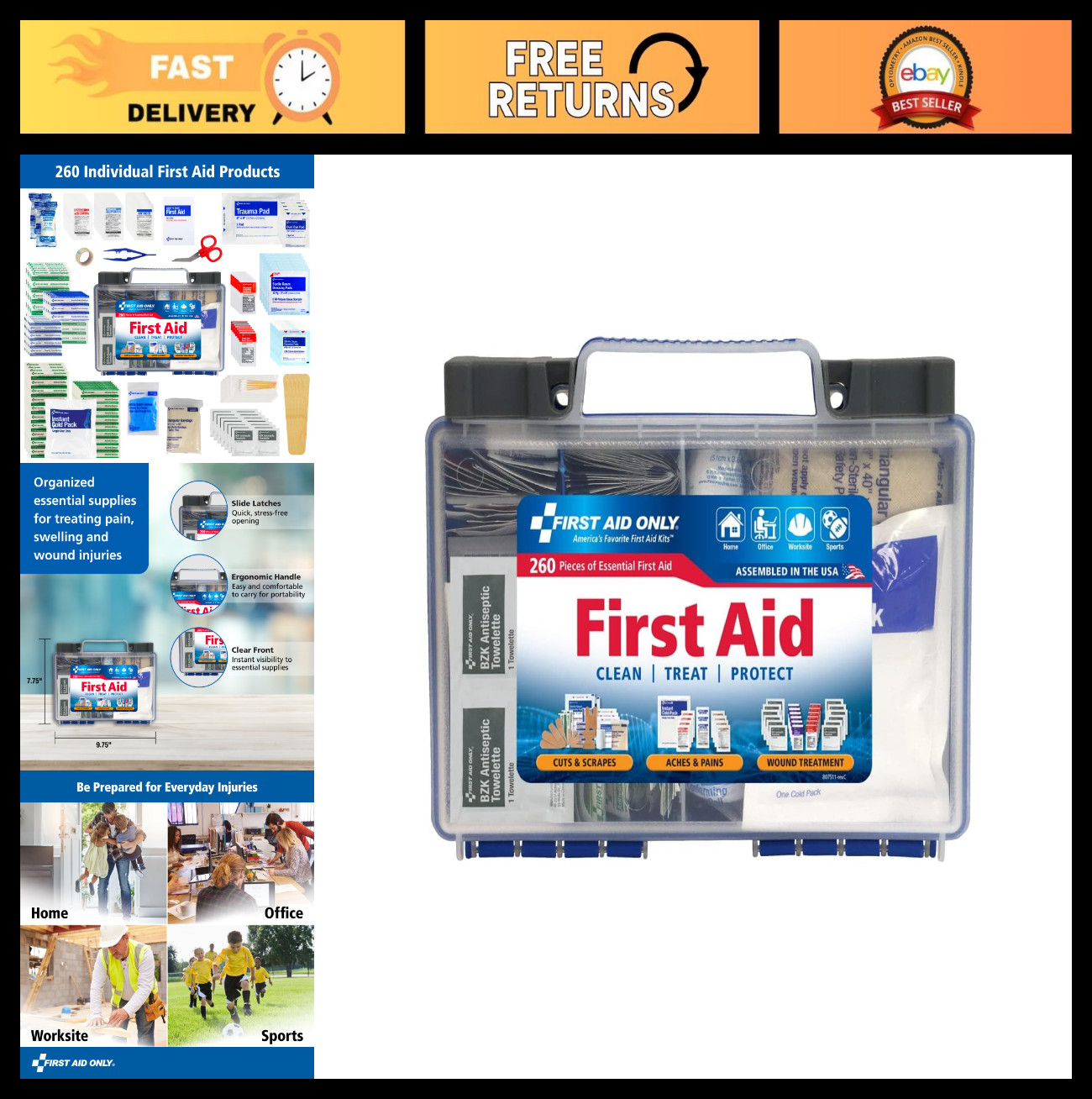 All-Purpose 50-Person First Aid Kit – OSHA-Compliant Emergency Supplies for Home