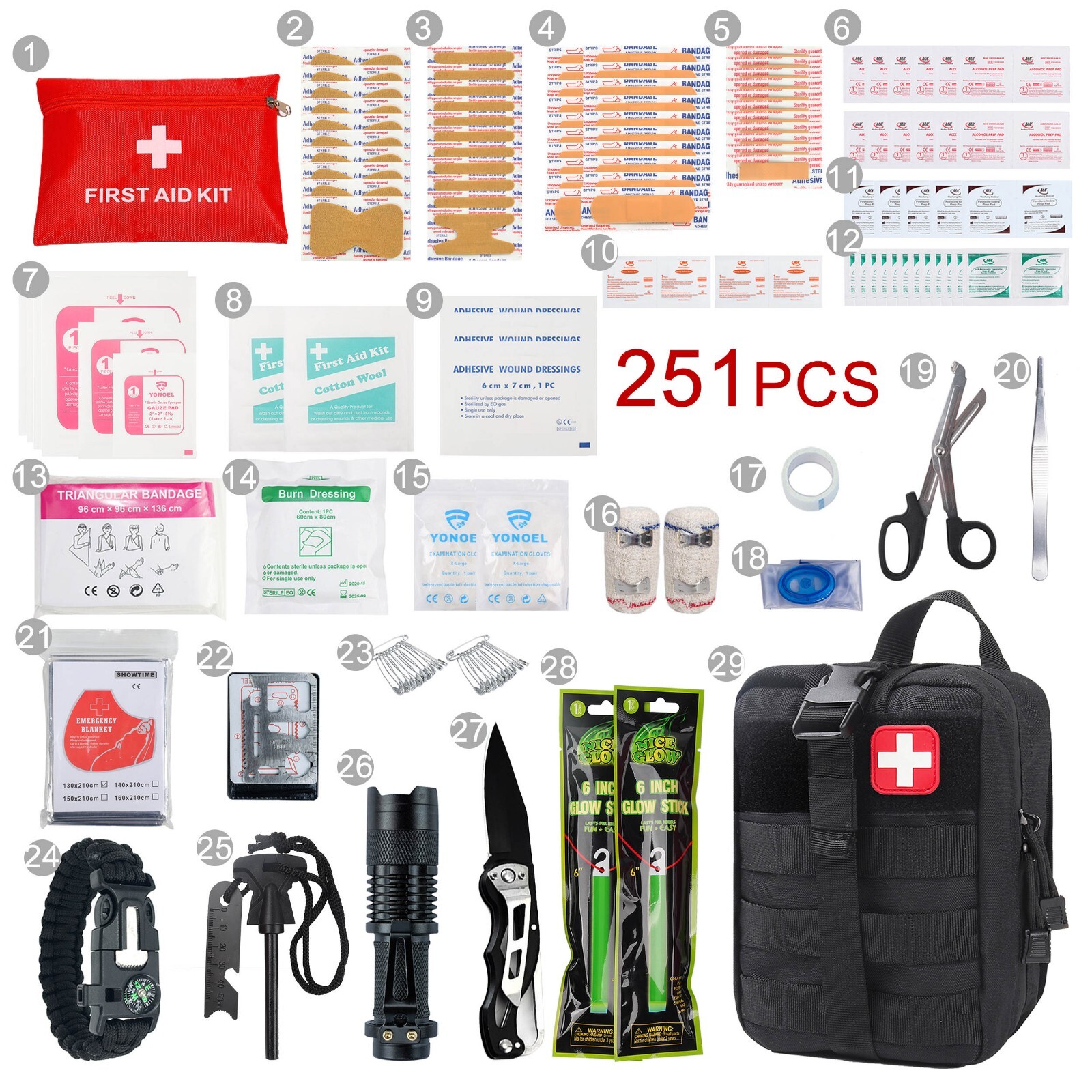 Botiquín de primeros auxilios Bolsa Medicina Caso Emergencia Trauma Exterior