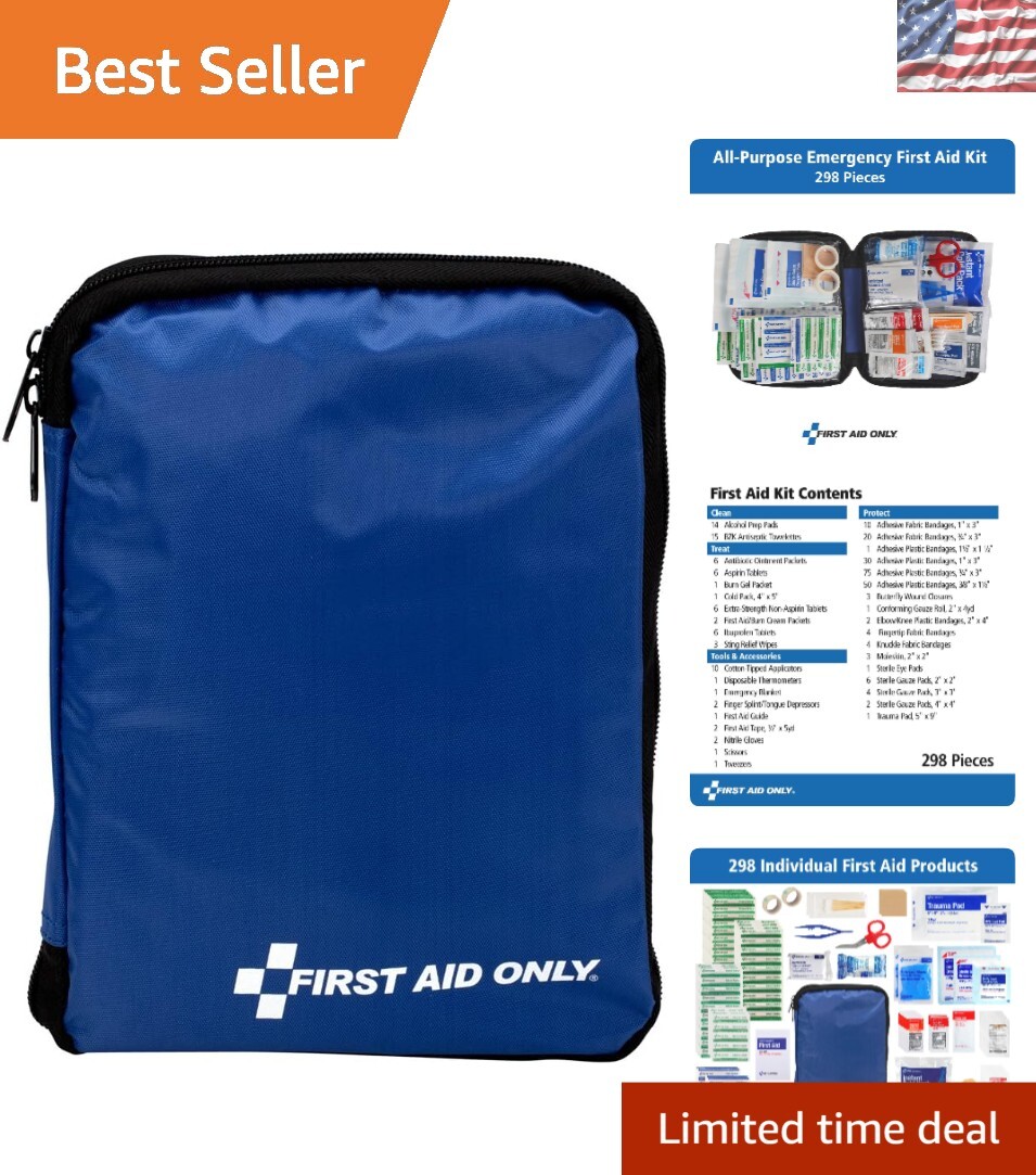 299-Piece Waterproof First Aid Kit for Home, Office & Travel Emergencies