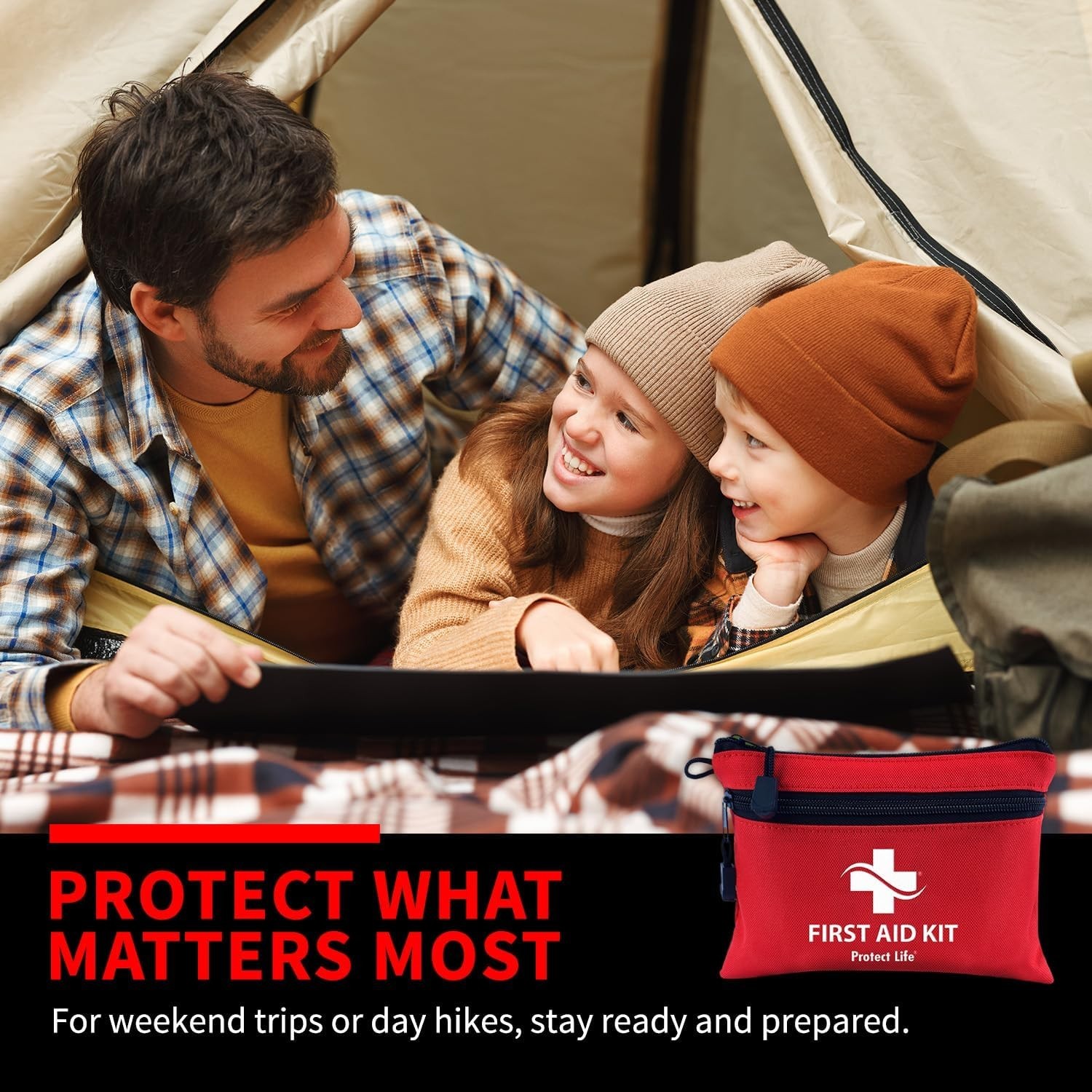 Protect Life 100-Piece Compact First Aid Kit Emergency Medical Supplies Travel