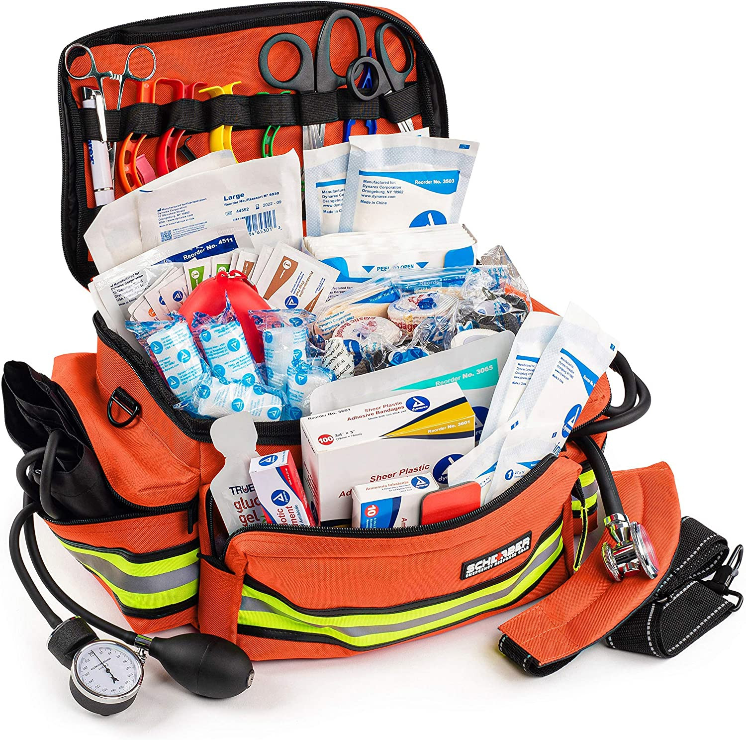 First Responder Bag Fully-Stocked Professional Essentials EMT/EMS Trauma Kit |..