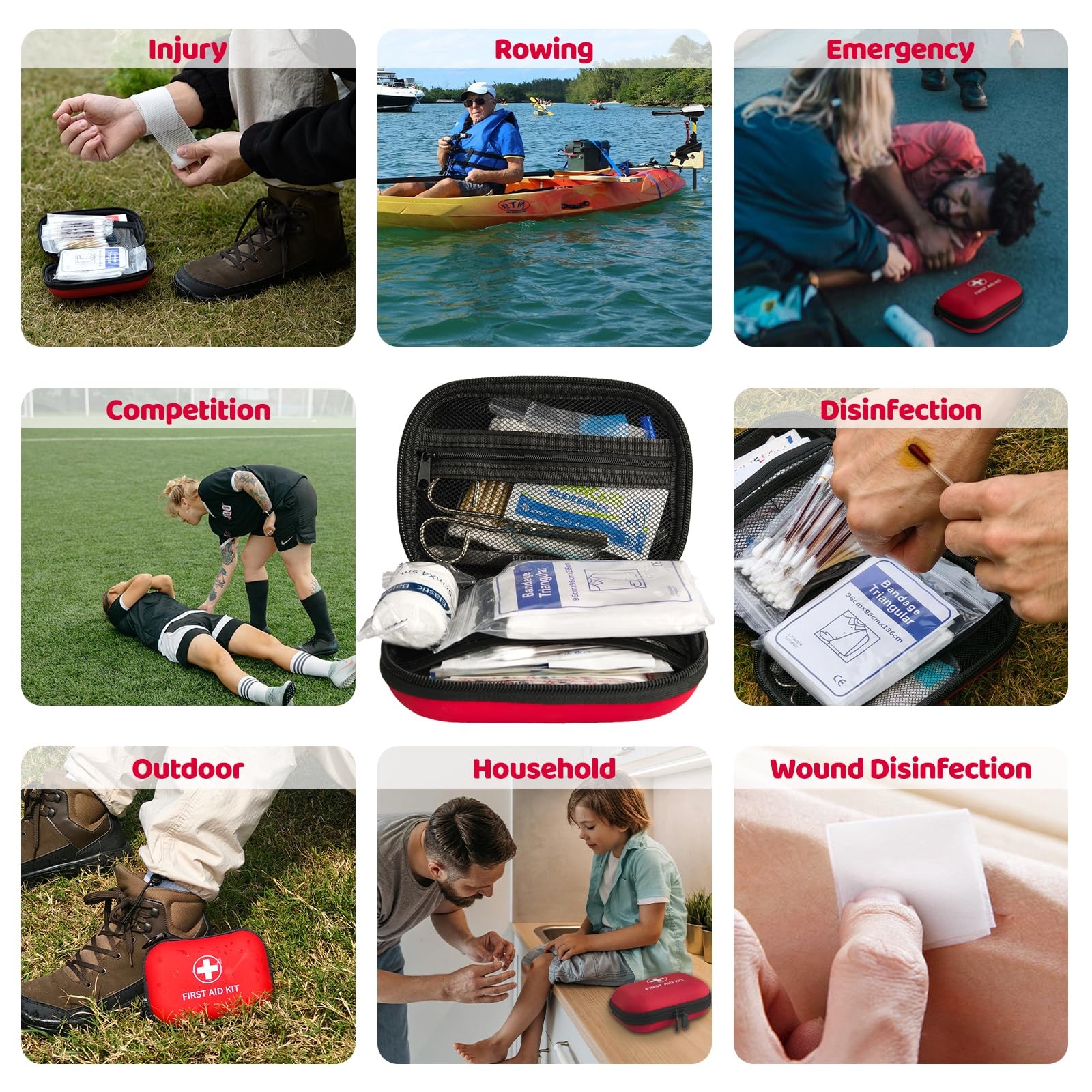 138 Pcs Mini First Aid Kit Travel Size, TSA Approved Small First Aid Kit for …