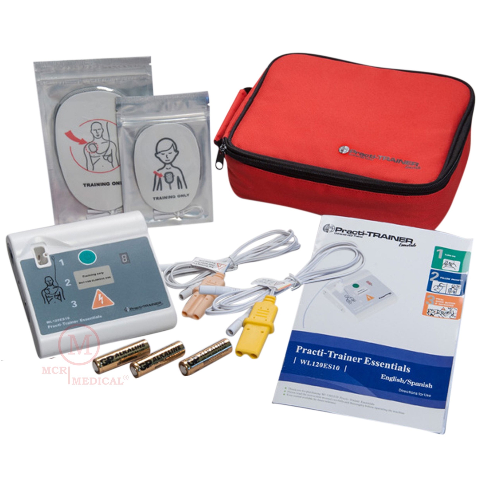 CPR Training Kit w Prestan Adult & Infant Manikin w feedback + AED PractiTrainer