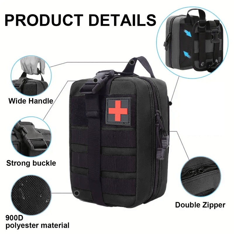 378pcs Survival First Aid Kit Responder Car Emergency Medical Trauma Bag Home US
