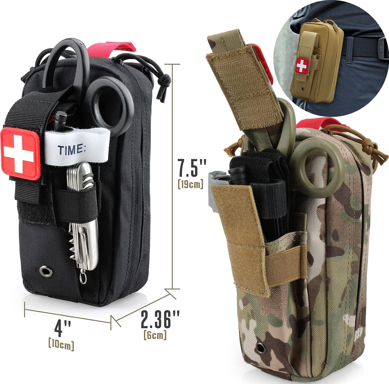 Tactical First Aid Kit Pouch Survival Molle Rip Away EMT Medic Bag Nylon Camping