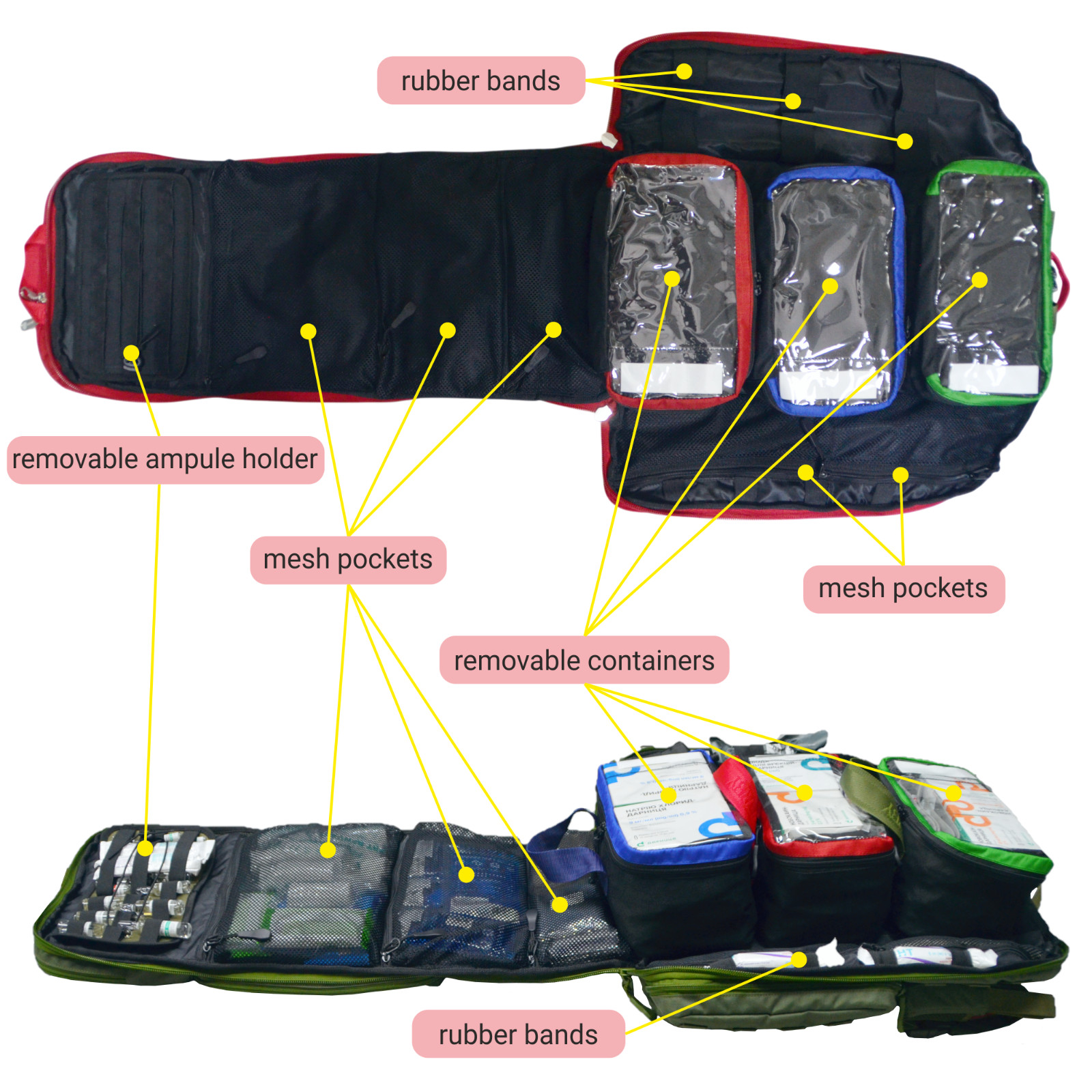 Rescue Backpack Compartments Paramedic Emergency Responder First Aid Rescue Team