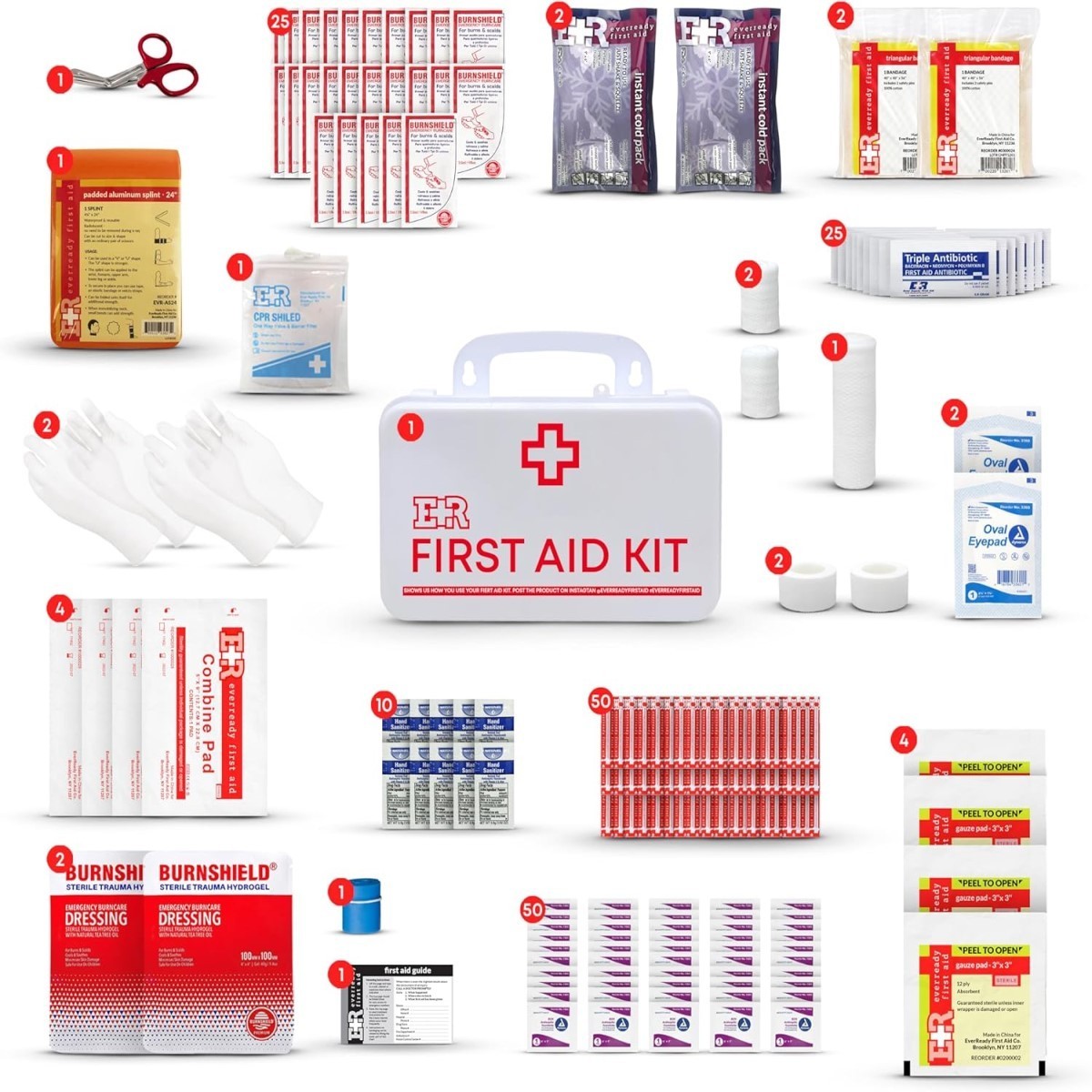 190-Piece Class B First Aid Kit – OSHA & ANSI Compliant Emergency Medical Kit