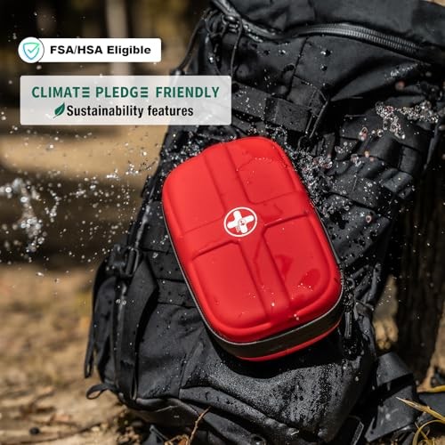 EVA First Aid Kit, Small Waterproof Emergency Hiking First Aid Kit for Red