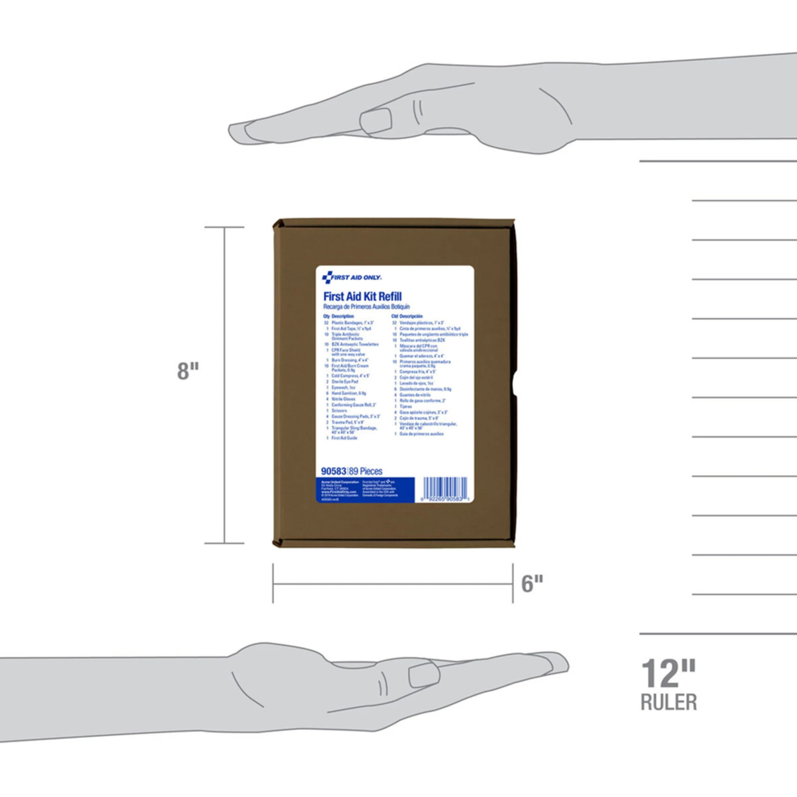 First Aid Only 90560/90562/90588 25-Person First Aid Kit Refill, 89 Pieces