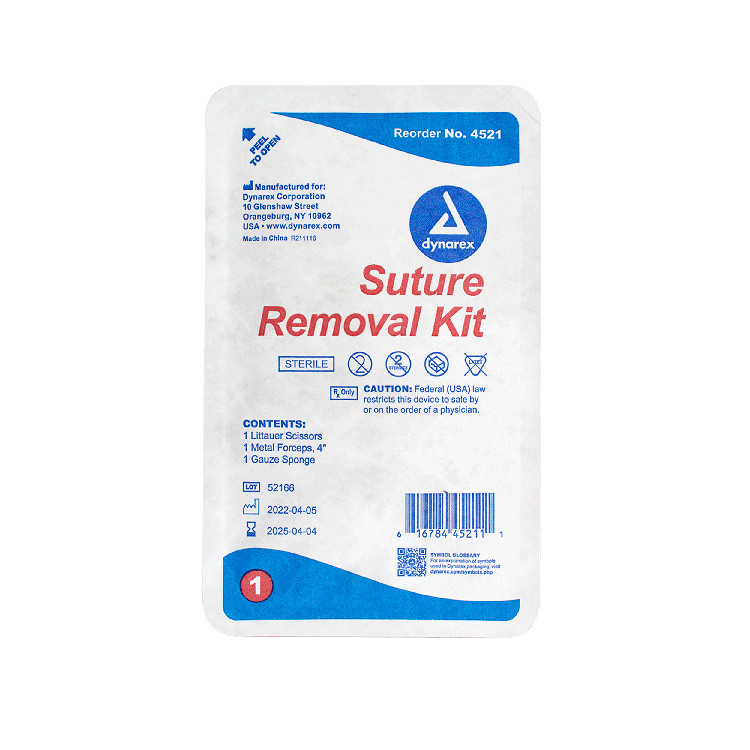 Dynarex Suture Removal Kit Sterile Single Use All-in-One Kit 1 Count