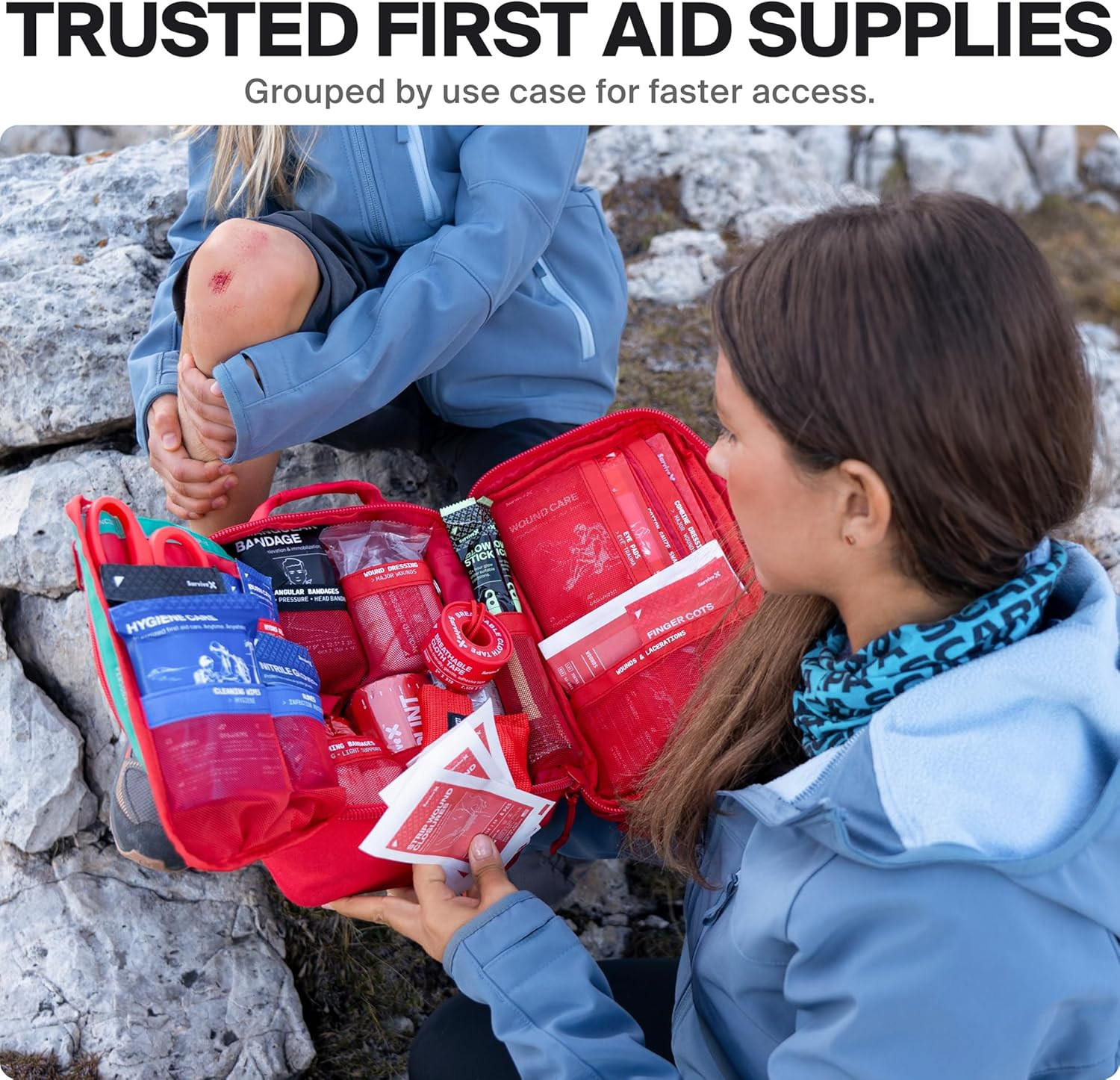 Survivex Large First Aid Kit for Car, Travel & Home – Emergency Kit for Hiking,