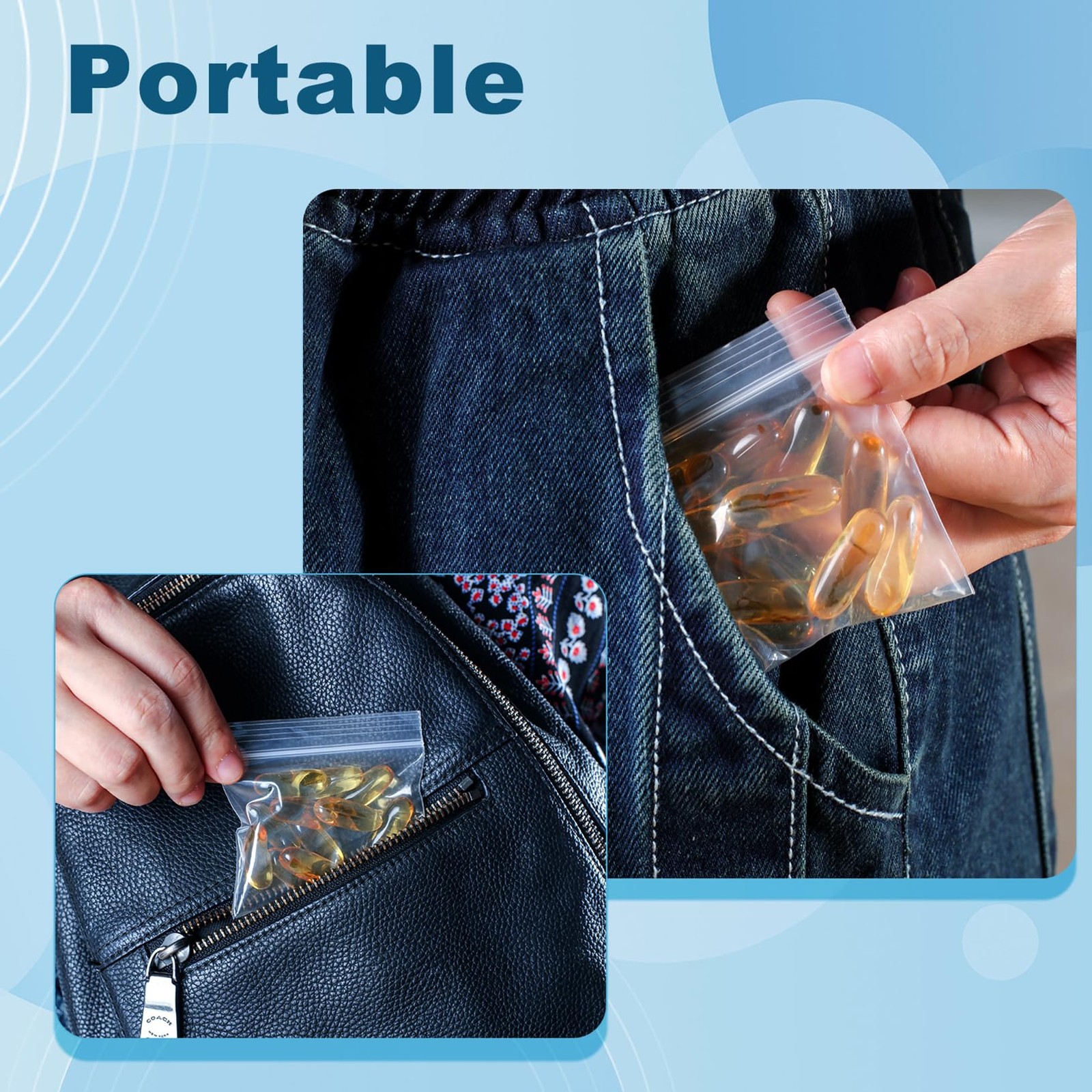 400 Packs Pill Bags 6 mil Sturdy 3×2.75 Pack of 400 (1 size), Full Clear-6mil