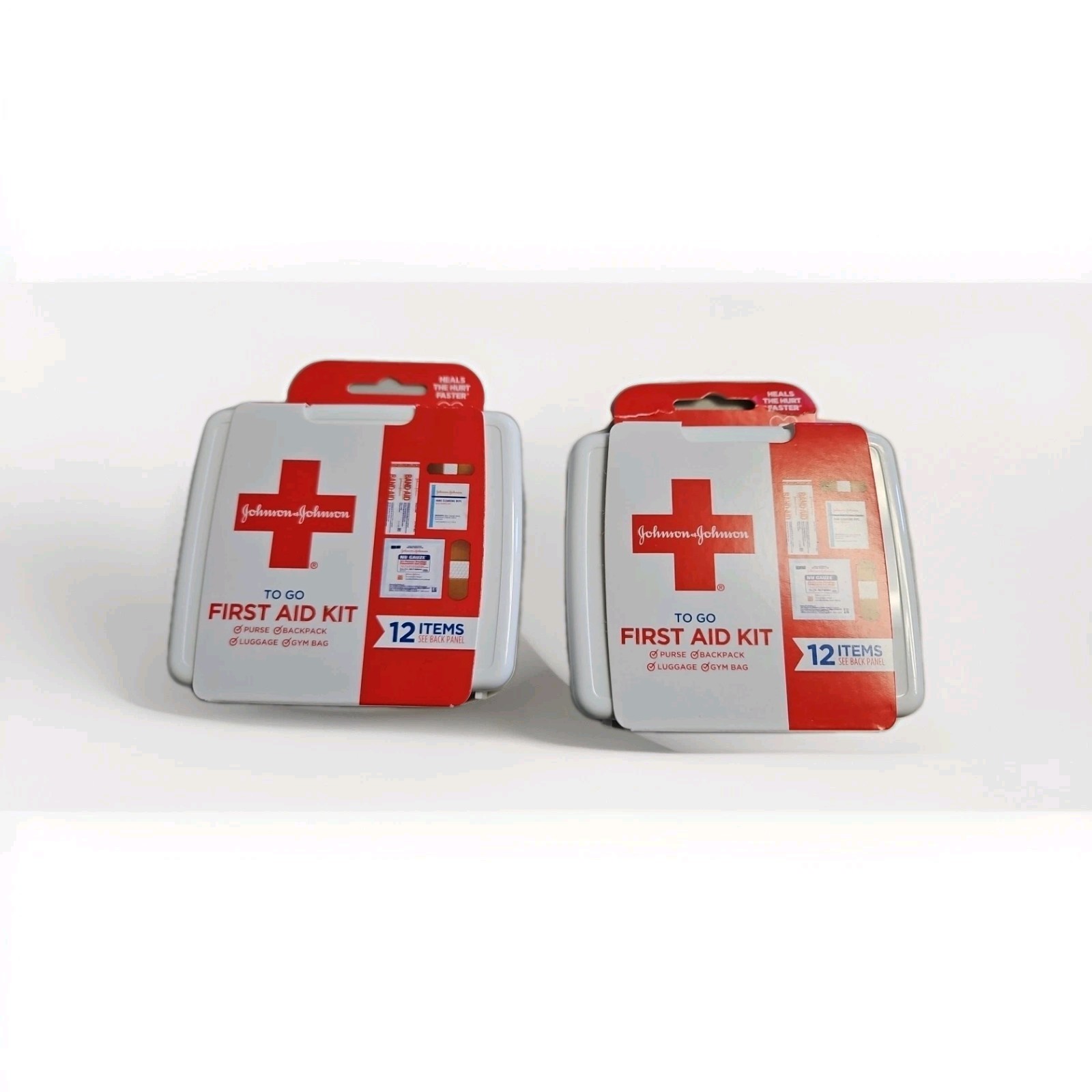 Johnson & Johnson First Aid To Go! Portable Mini Travel Kit, 12 pieces pack of 2