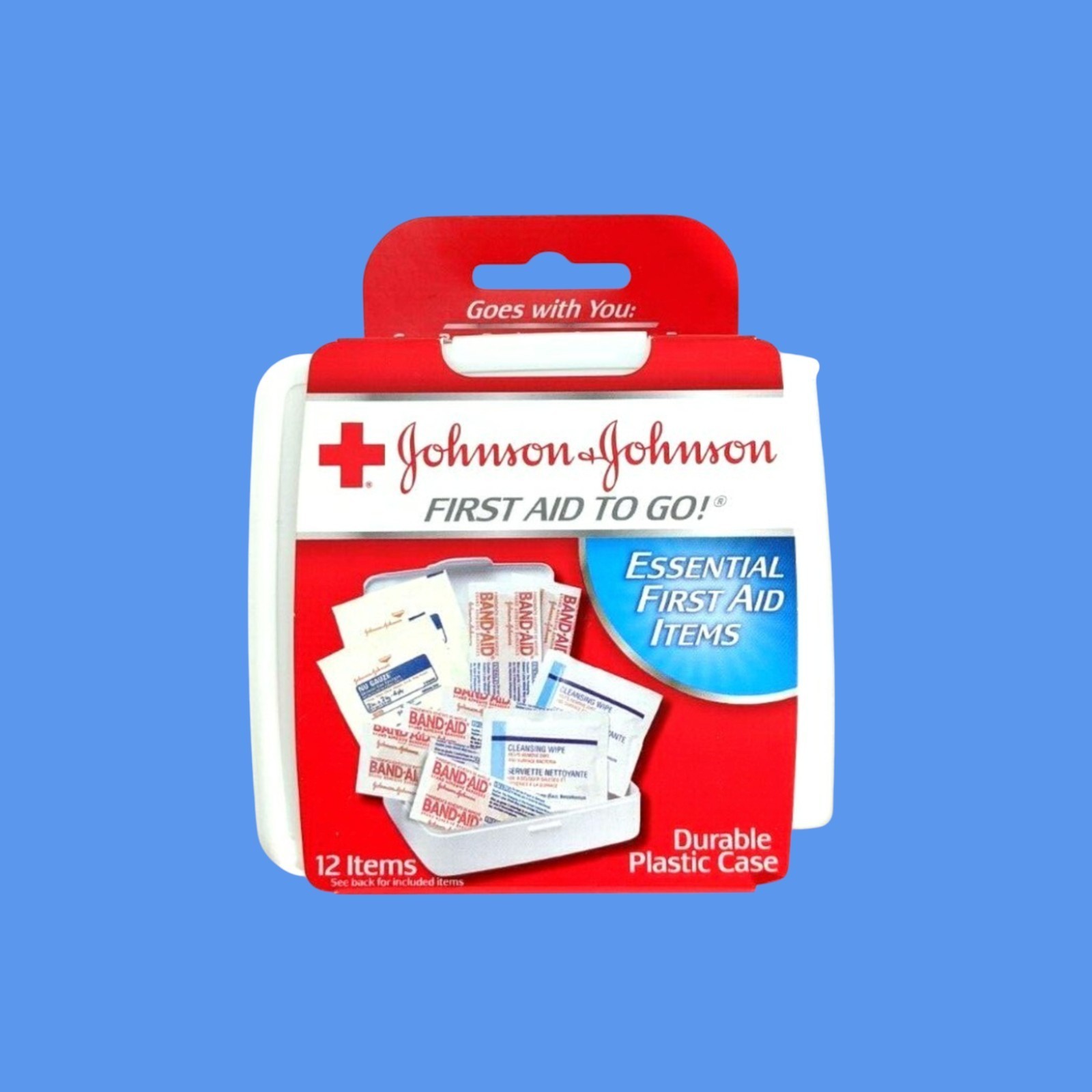 Johnson & Johnson First Aid Kit Essential Travel Kit Portable Case Bandaid To Go