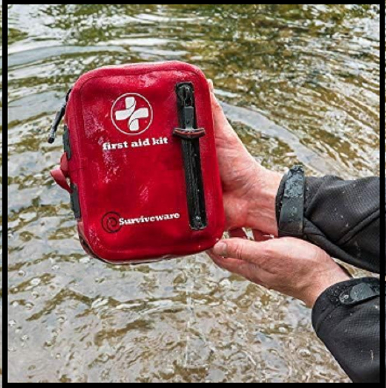 Surviveware Waterproof Premium First Aid Kit for Cars, Boats, Trucks, Tropical –