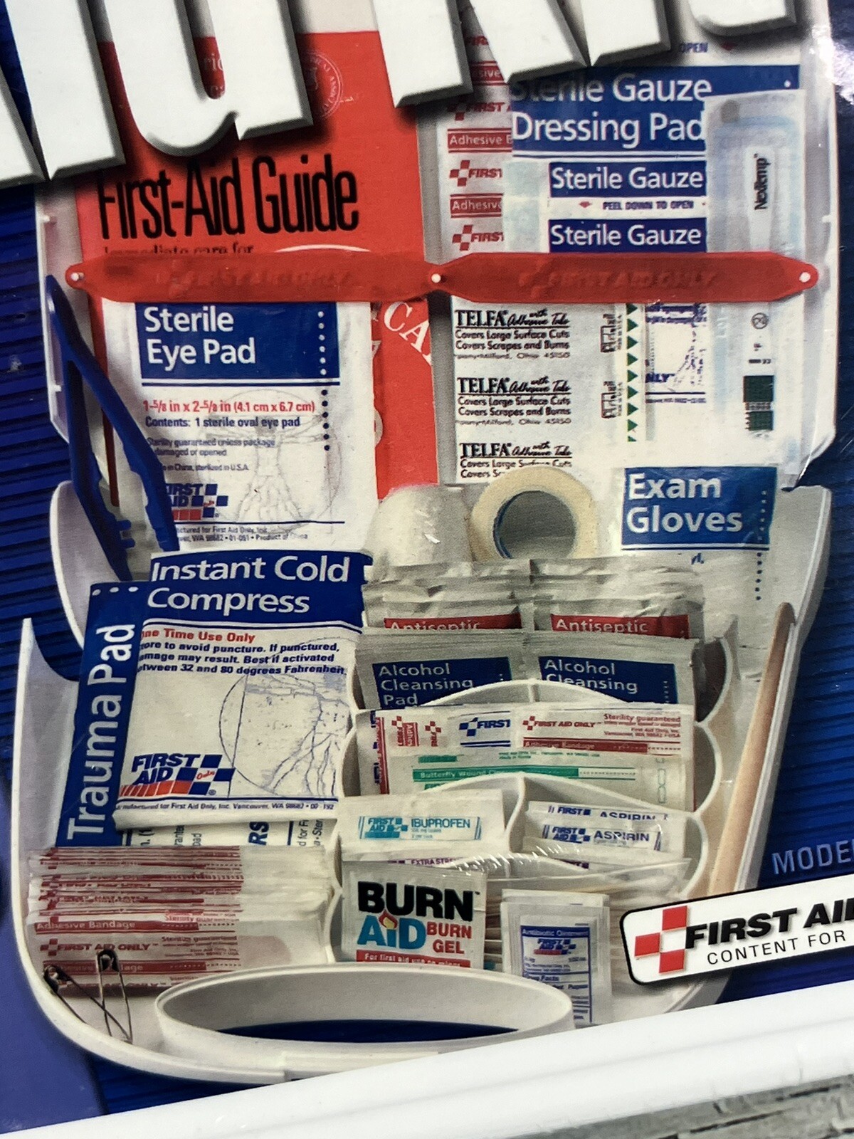 158 Piece First Aid Only FAO-134 Plastic Case All Purpose First Aid Kit in Case