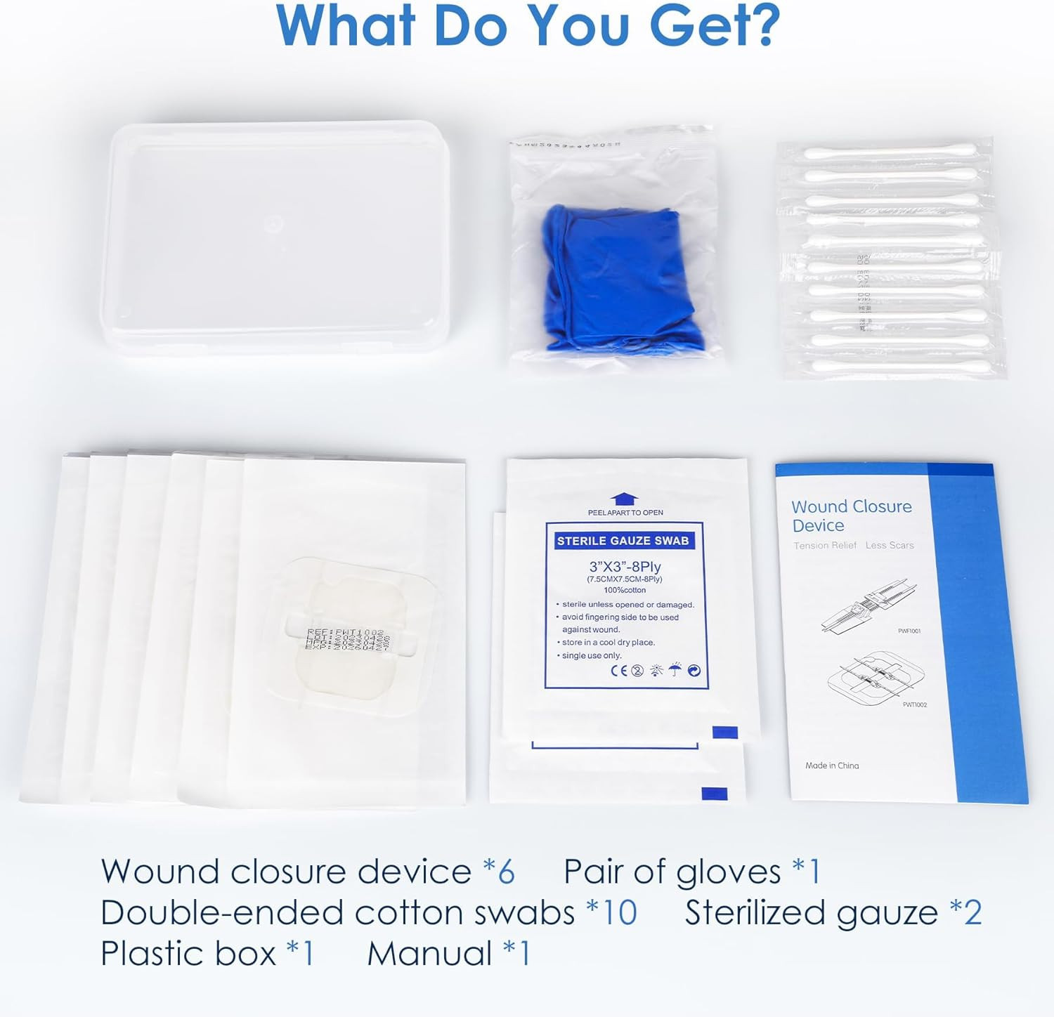 Wound Closure Device, Emergency Laceration Closures Kits 6Pcs, Bandages for W…