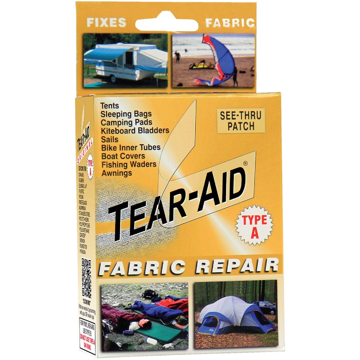 Tear-Aid Transparent Tent & Multi-Use Fabric Repair Kit K-KIT-A01-100 Tear-Aid