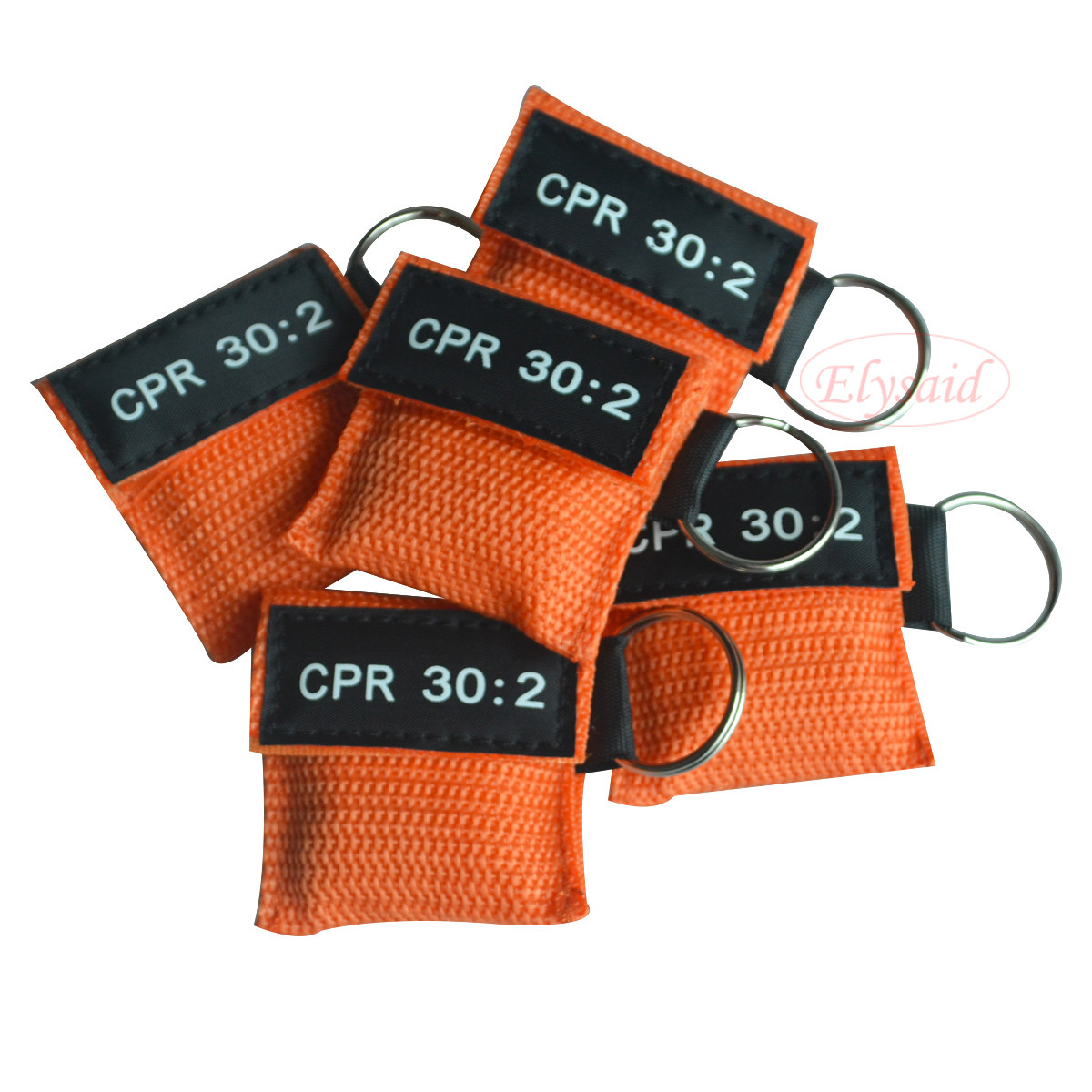 100Pcs/lot Cpr Mask With KeyRing Cpr Face Shield For AED Training CPR 30:2 Orang
