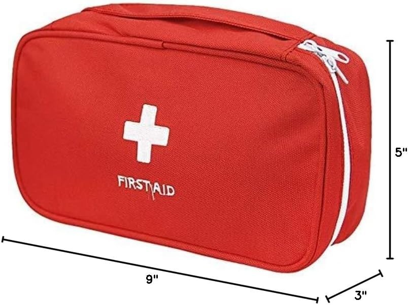 Durable Red First Aid Kit Pouch – Organized Medical Storage for Family Safety