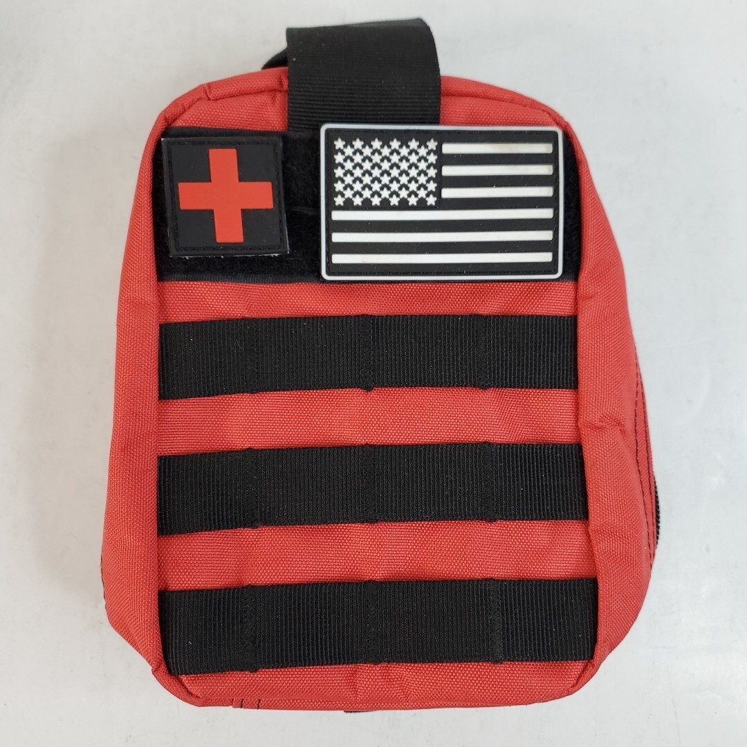 Emergency Survival Kit and First Aid Bag (Bag Only) Red Black Flag