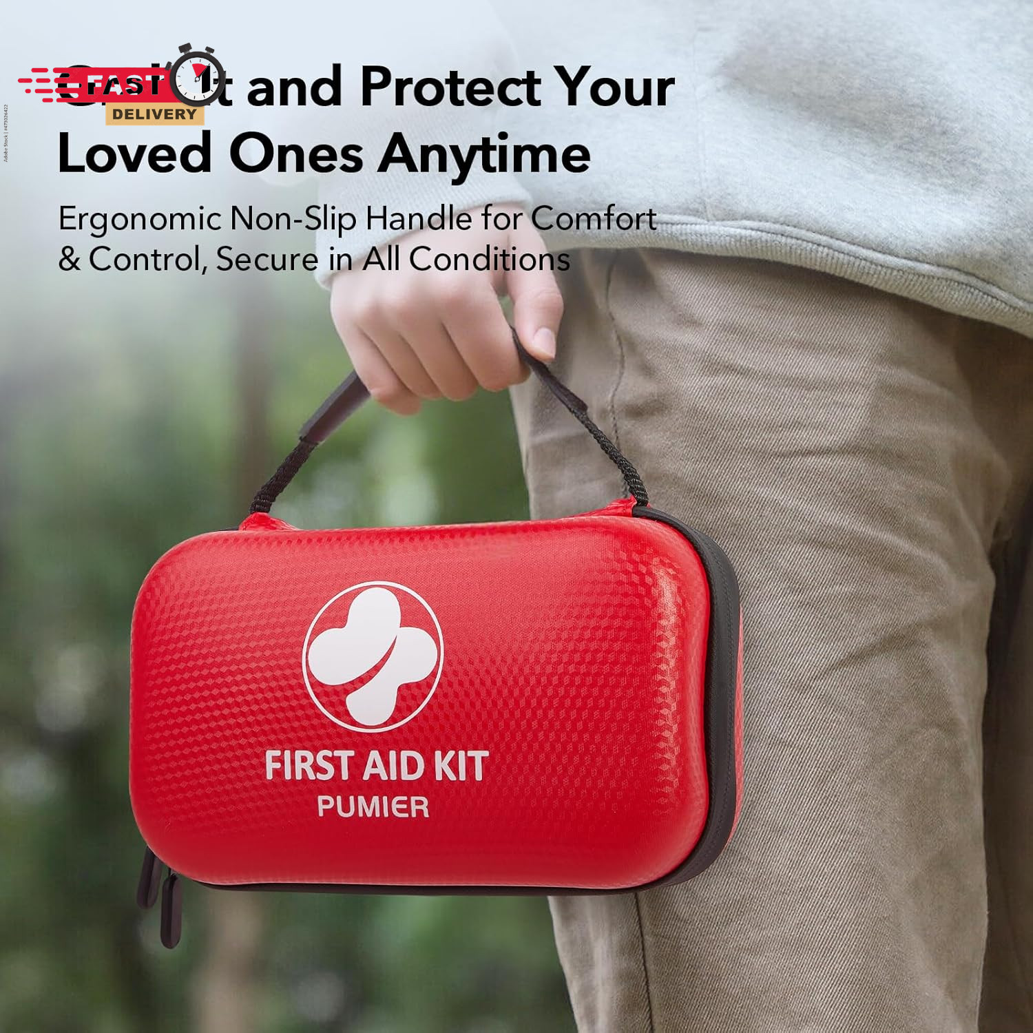 First Aid Kit for Car Home Travel Camping, 350Pcs Compact Waterproof Hard Case,