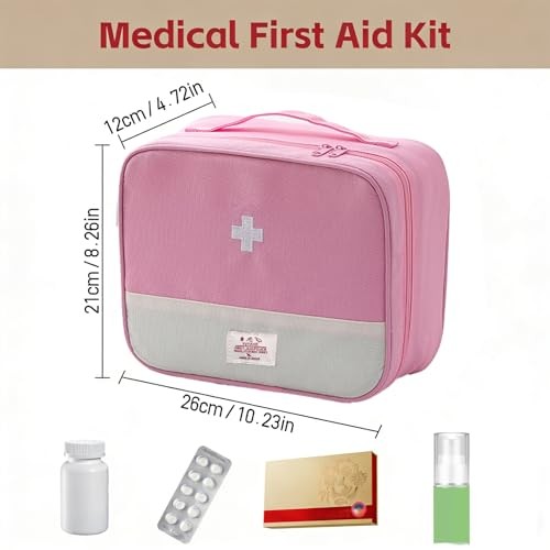 Portable First Aid Bag Empty Medicine Organizer Storage Case for Travel Home Pin