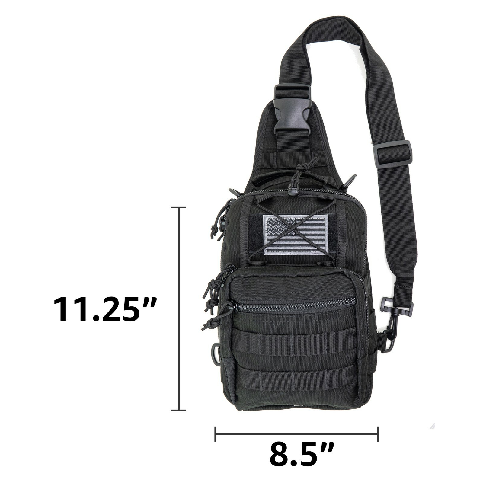 LINE2design First Aid Sling Backpack – EMS Emergency Medical Molle Bag – Black