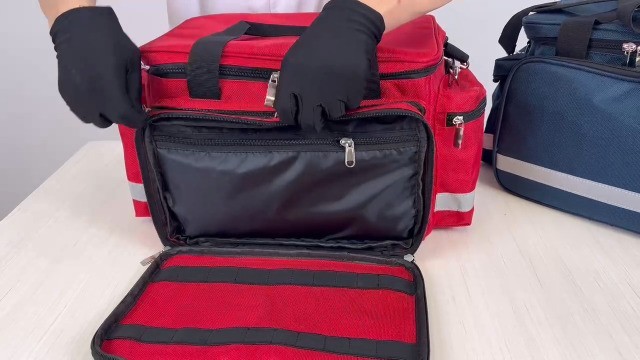 Empty First Aid Medical Bag – Nurse & Therapist Storage with Detachable Divider,