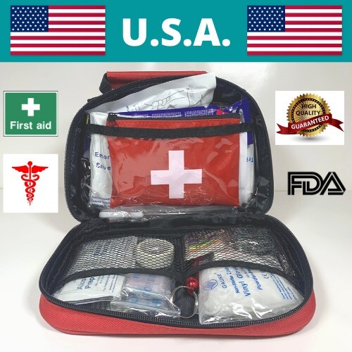 First Aid Kit 150+ Pieces | Home Auto Work Travel Sports