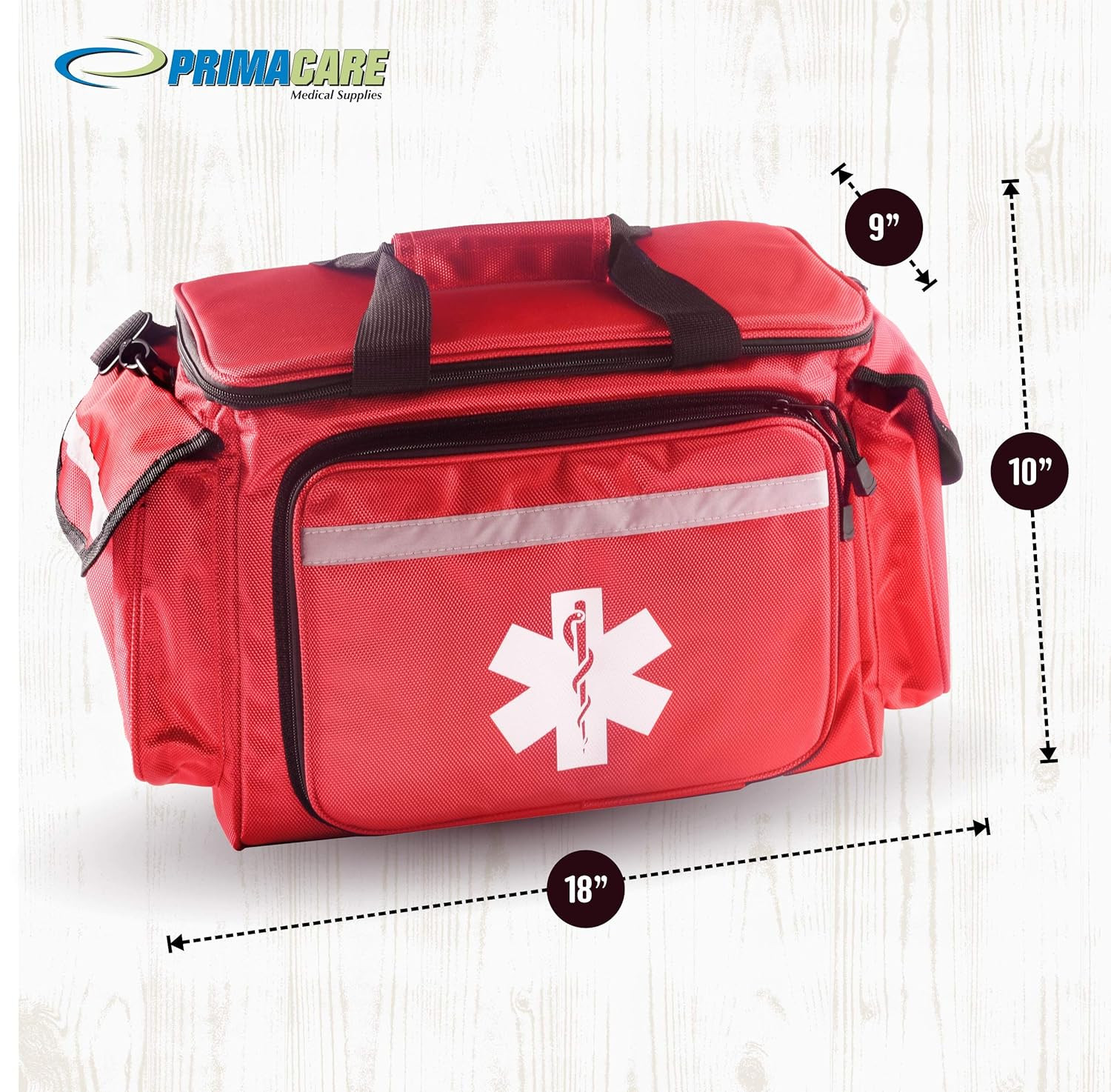 KB-1088 EMT First Responder Trauma Bag, Empty Deluxe EMS Shoulder Bag, Professio