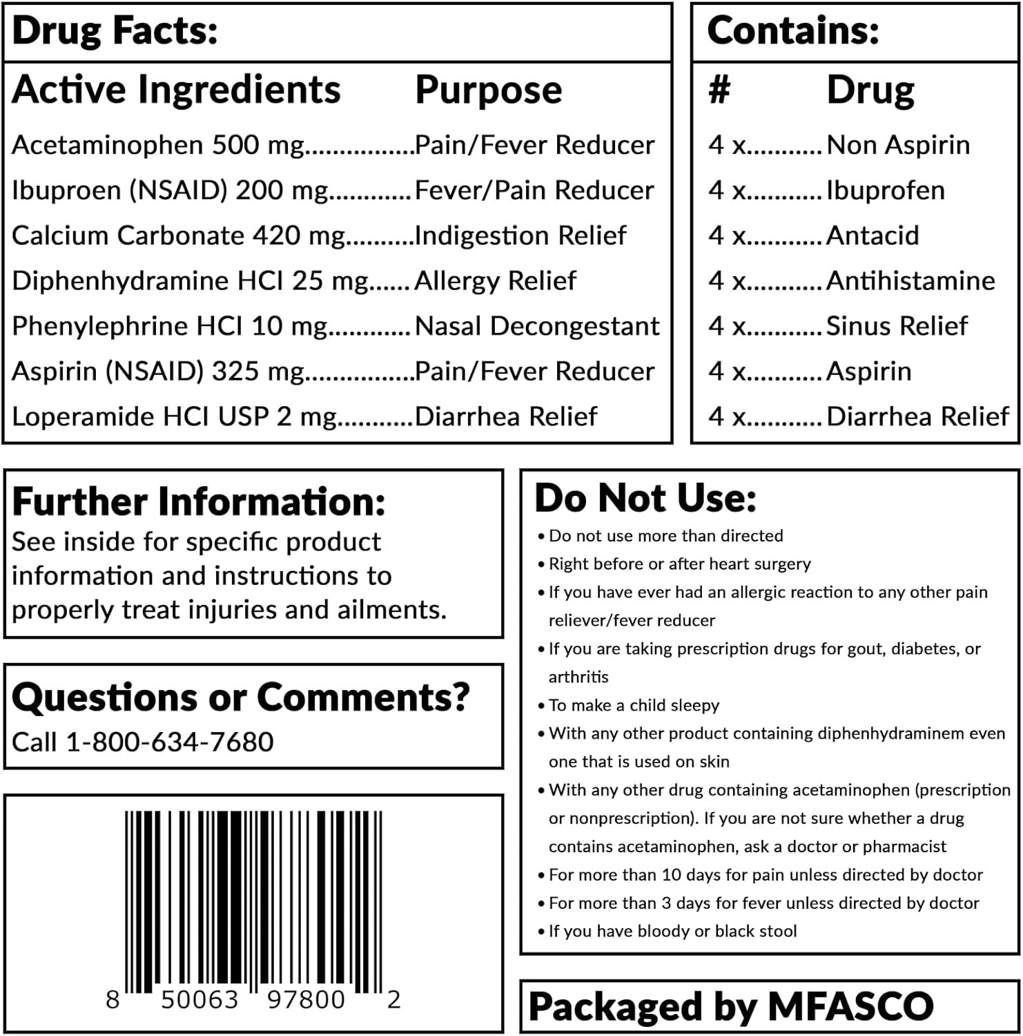 Compact First Aid Kit Refill for Travel – Includes Essential OTC Medications
