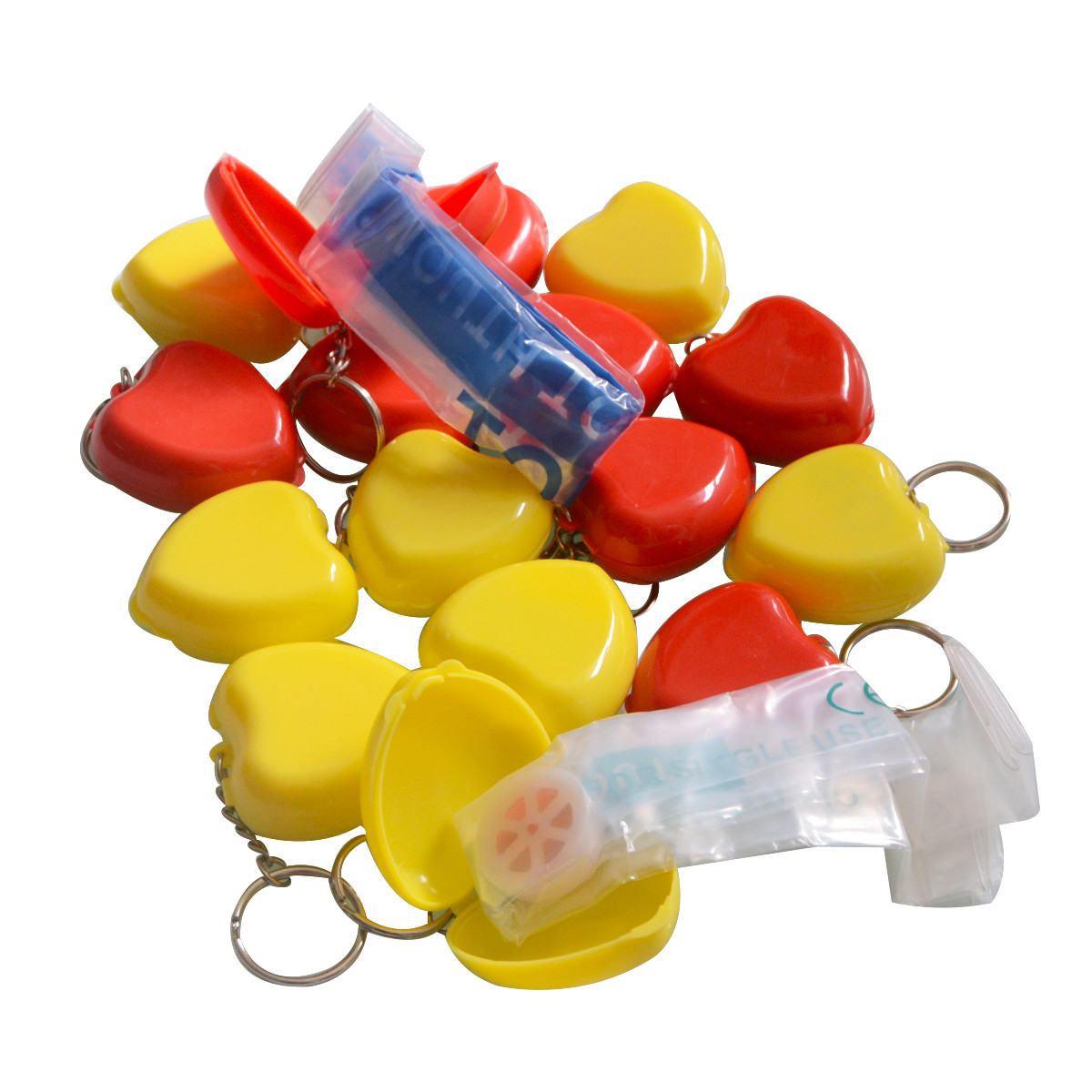 1 pcs Keychian CPR Barrier Mouth To Mouth Rescue Face Shields On way valve