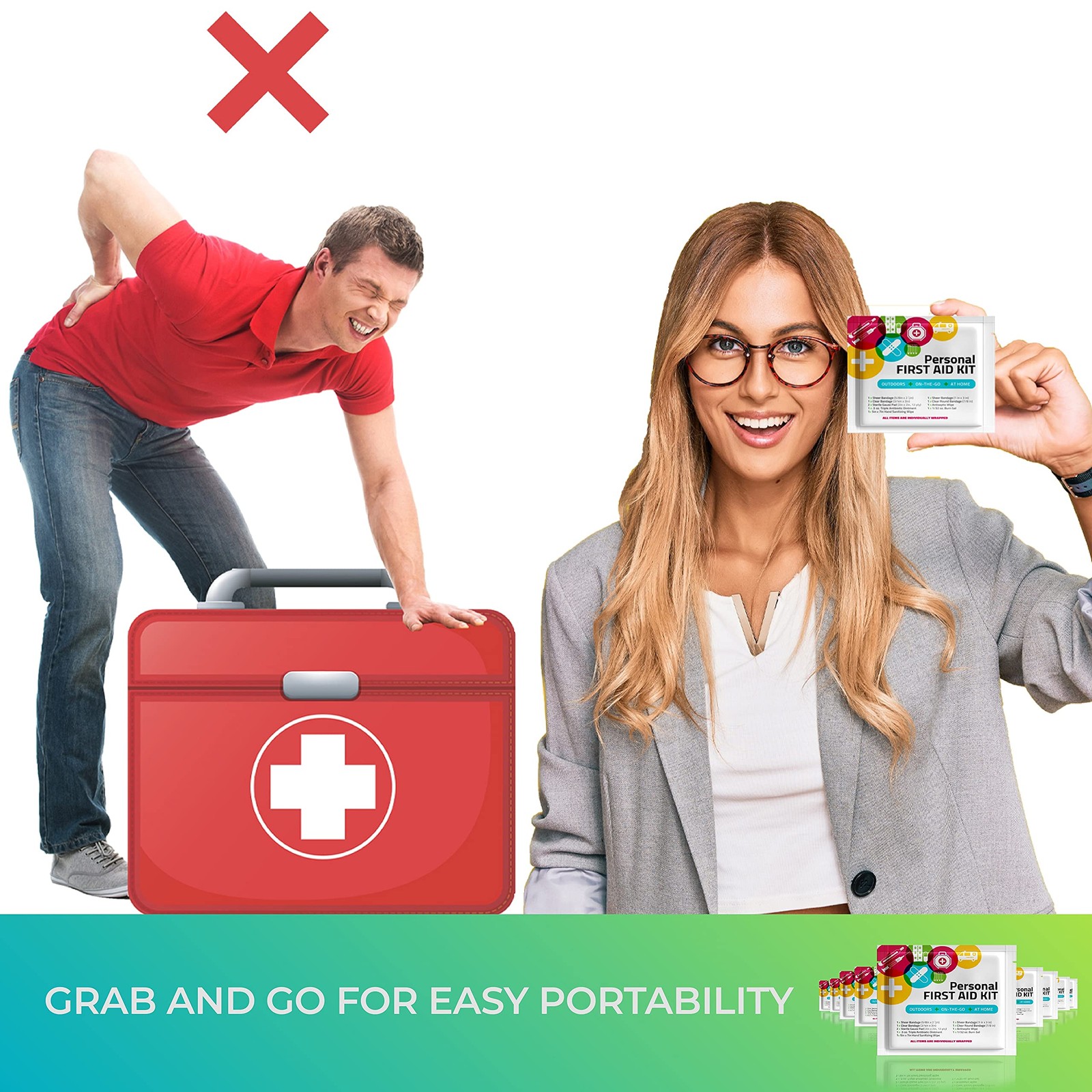 Portable Travel Size First Aid Kit – Perfect for Home, Office, Car, School,…
